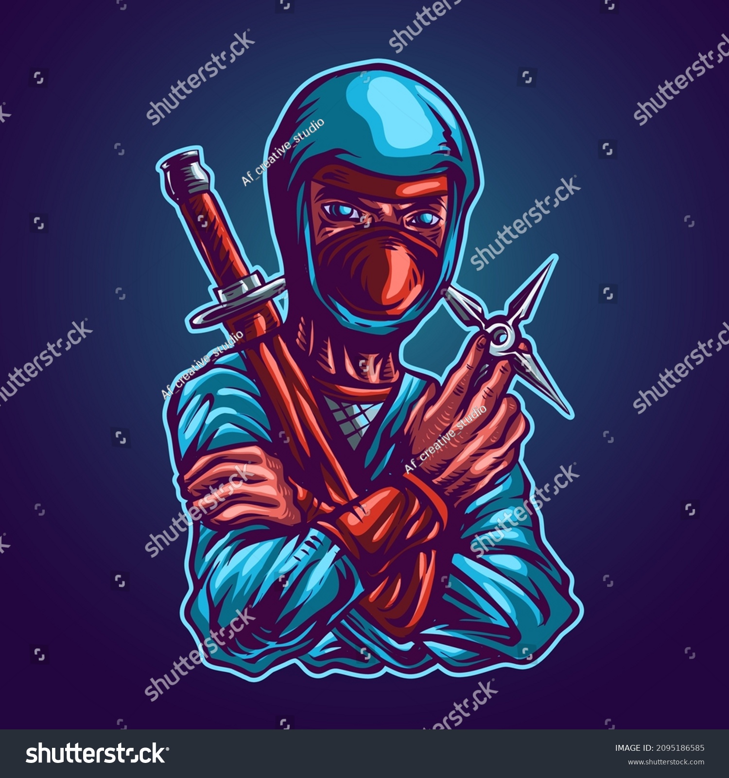 Mascot Logo Ninja Character Vector Stock Vector (royalty Free 