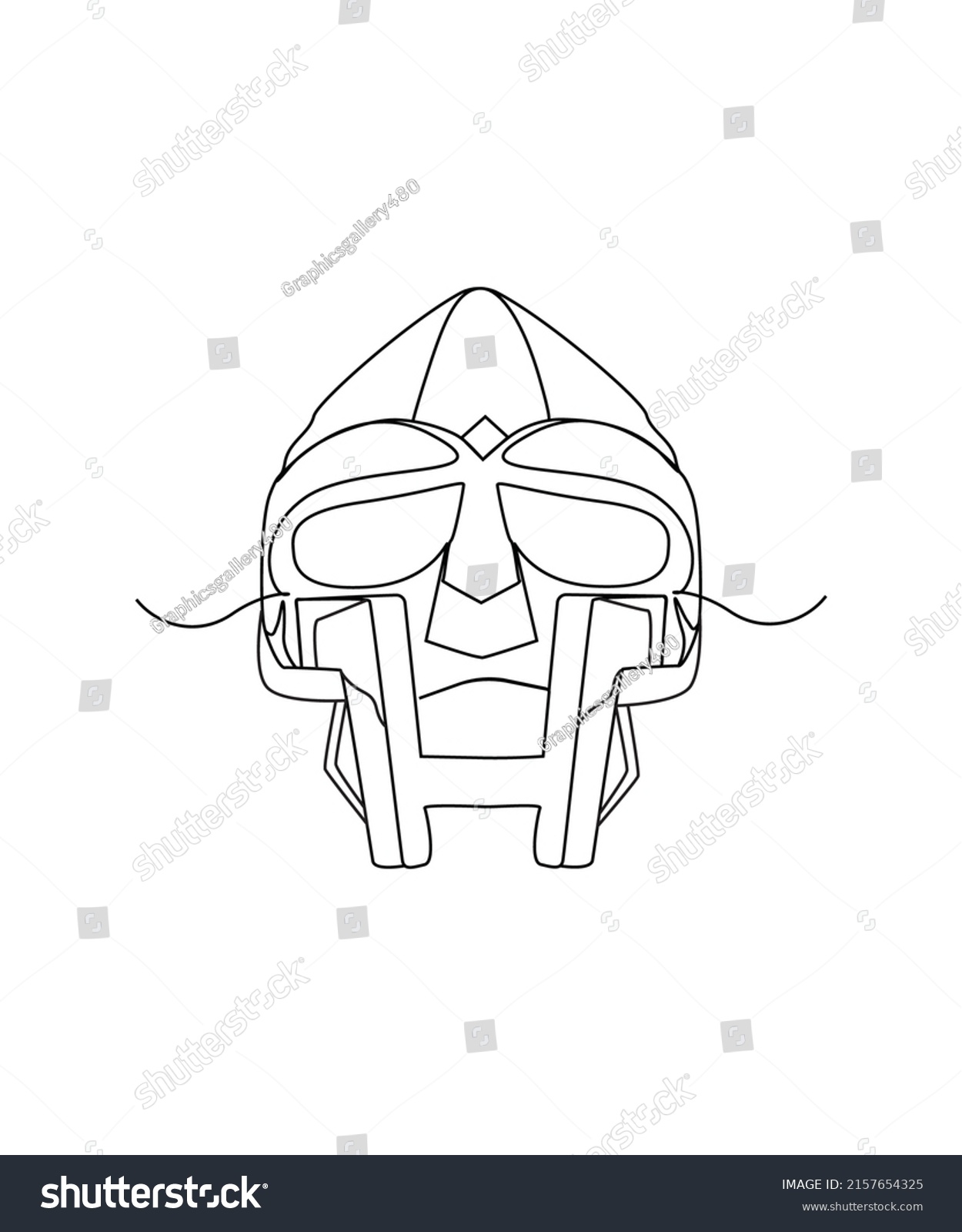 Mask Line Art Illustration Stock Vector (Royalty Free) 2157654325 ...