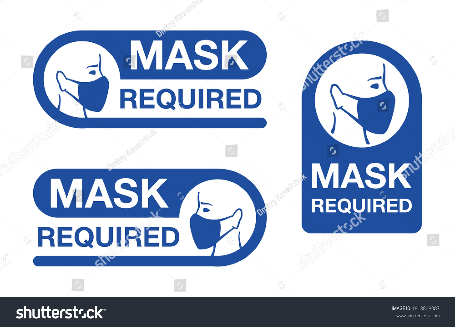 Mask Required Warning Prevention Sign Human: เวกเตอร์สต็อก (ปลอดค่า