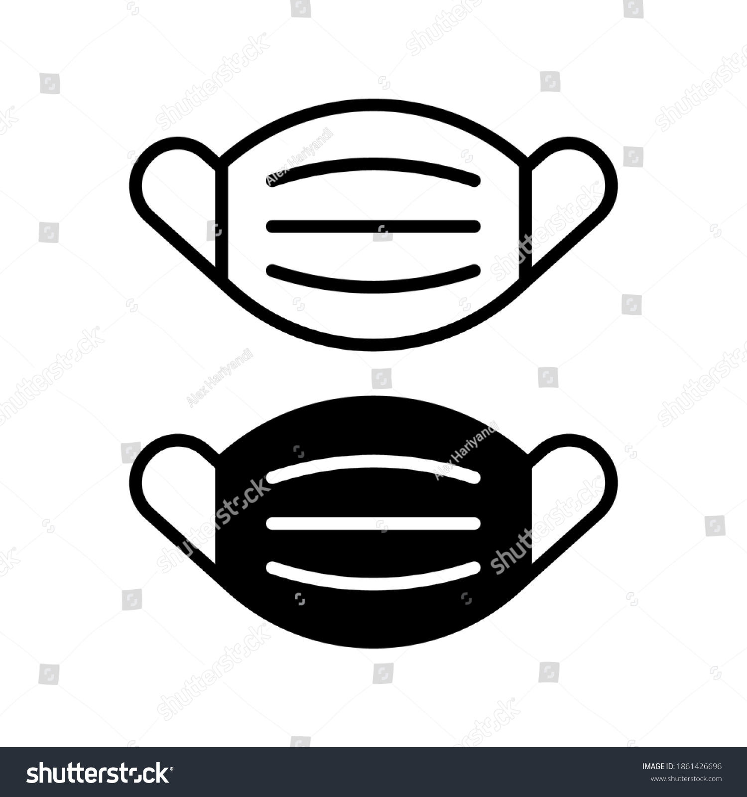 Mask Vector Icon Black White Stock Vector (Royalty Free) 1861426696