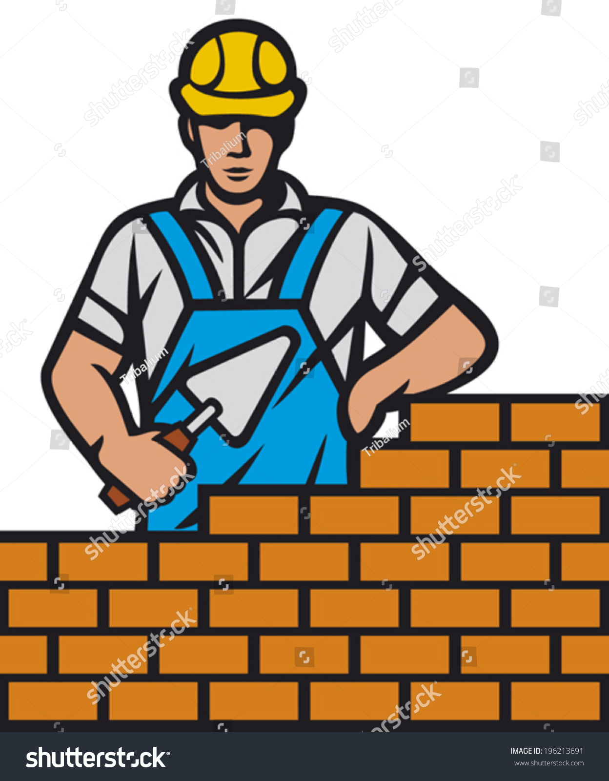 Mason Brick Trowel Hand Construction Worker Stock Vector 196213691 ...