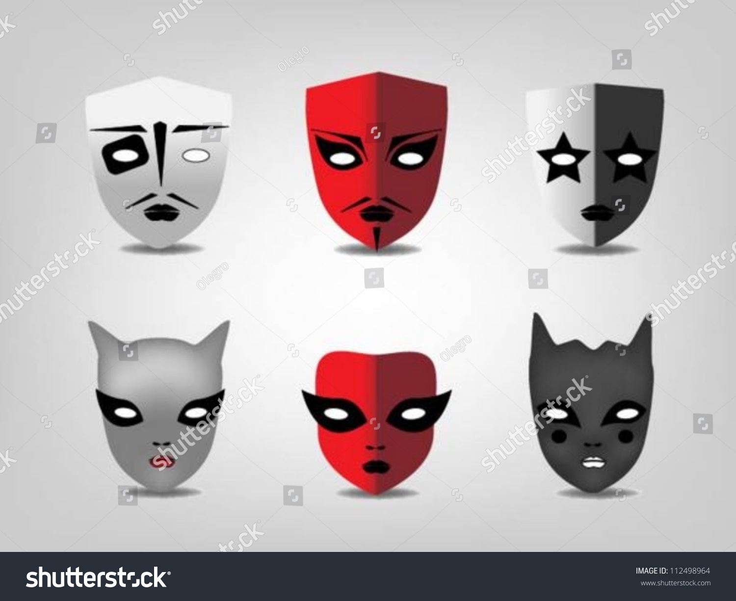 Masquerade Masks Icons Stock Vector 112498964 : Shutterstock