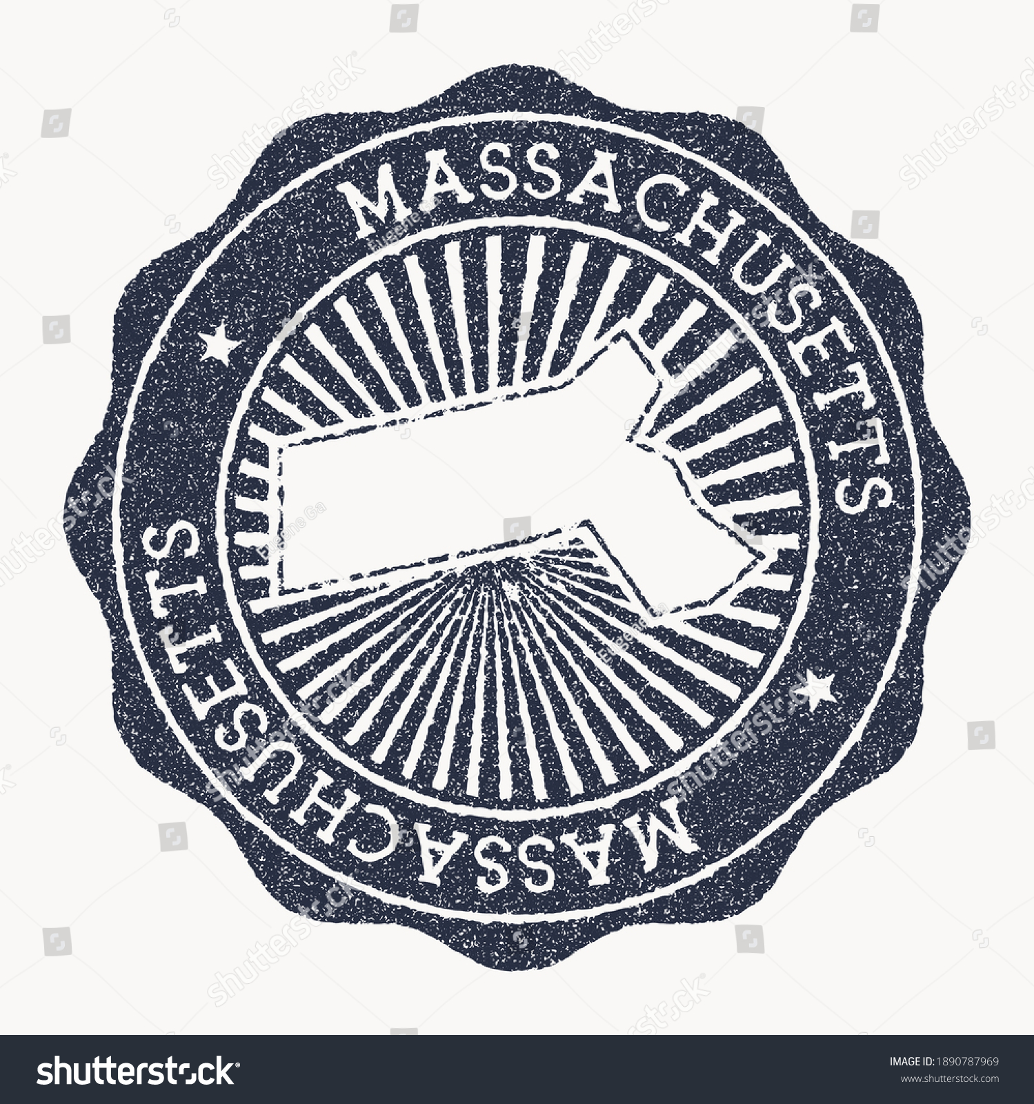 Massachusetts Stamp Travel Rubber Stamp Name Stock Vector (Royalty Free