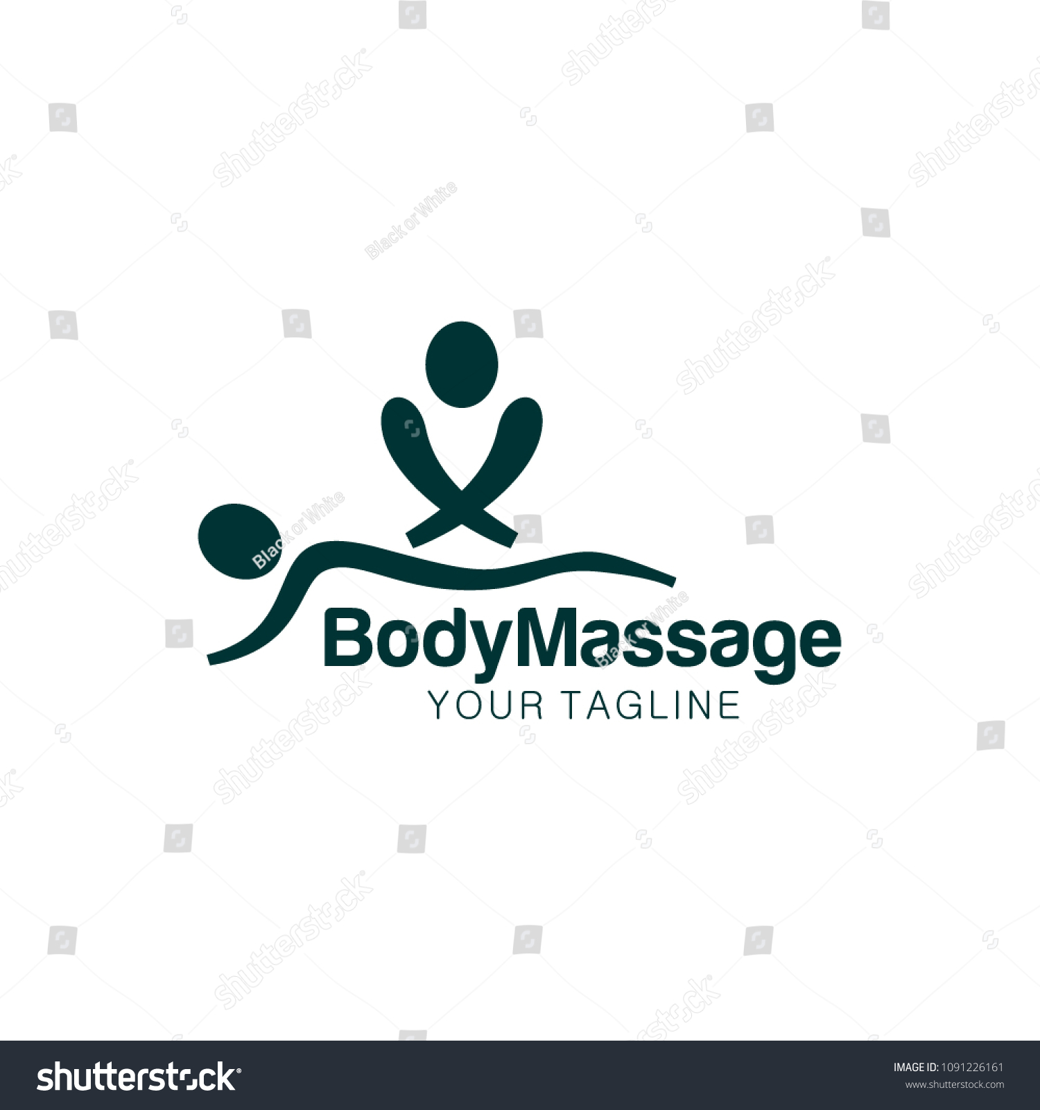 Massage Logo Design Stock Vector Royalty Free 1091226161