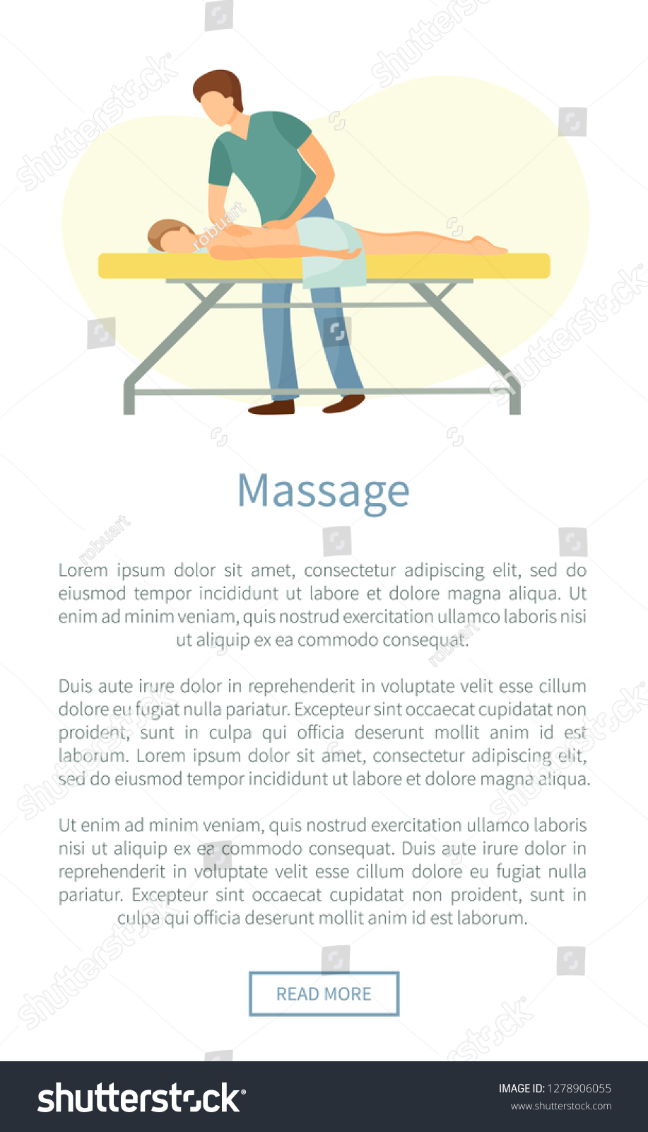 Massage Web Poster Masseuse Making Relaxing Stock Vector Royalty Free