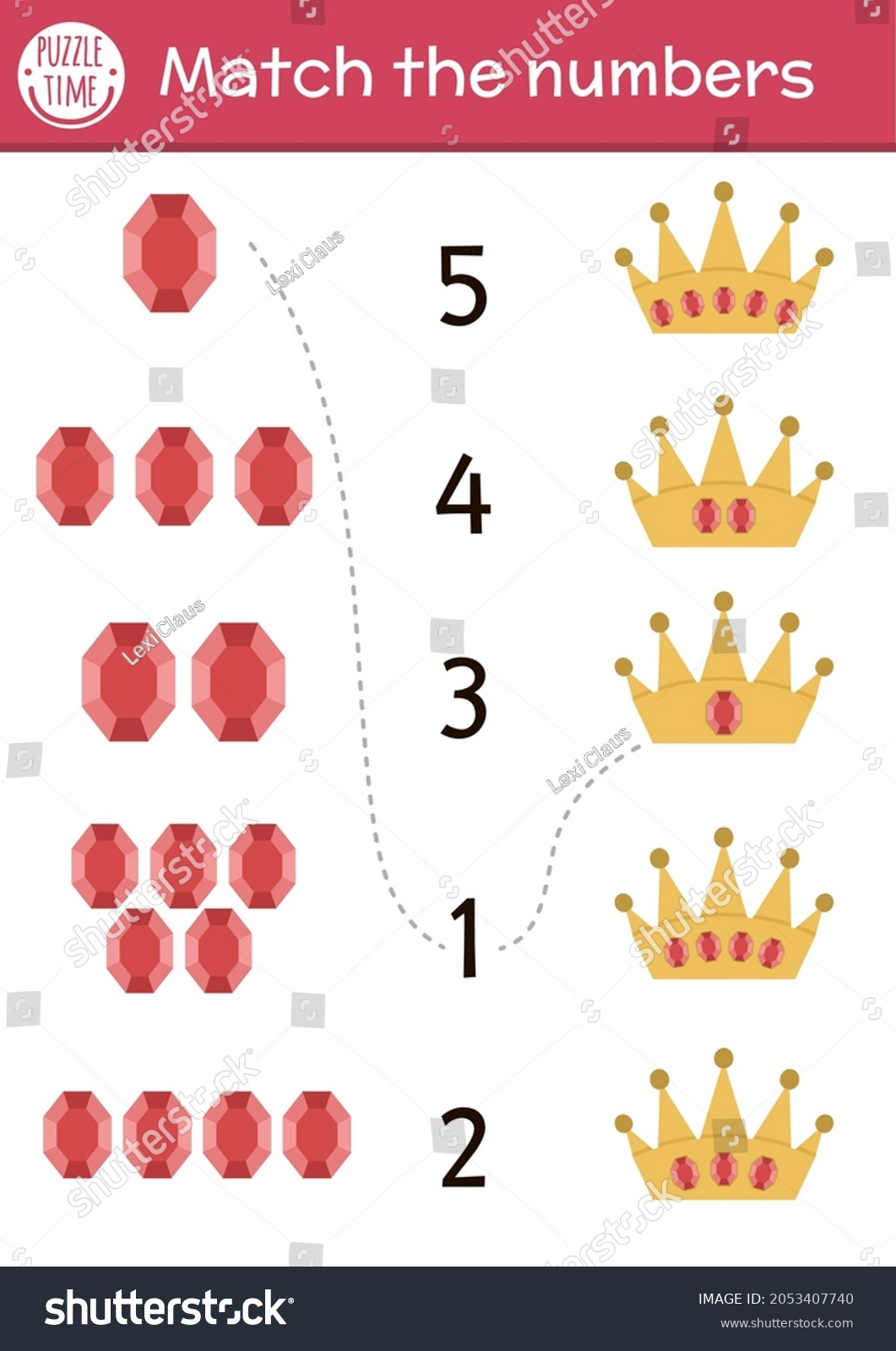 match numbers game crown gem stones stock vector royalty free 2053407740 shutterstock