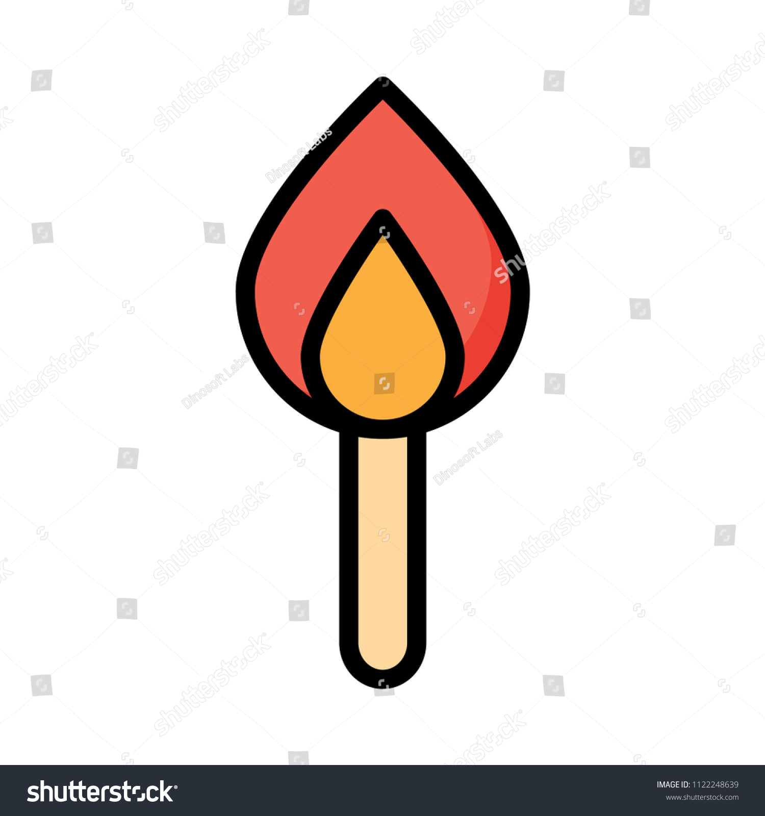 Matchstick Fire Flame Stock Vector (Royalty Free) 1122248639 Shutterstock