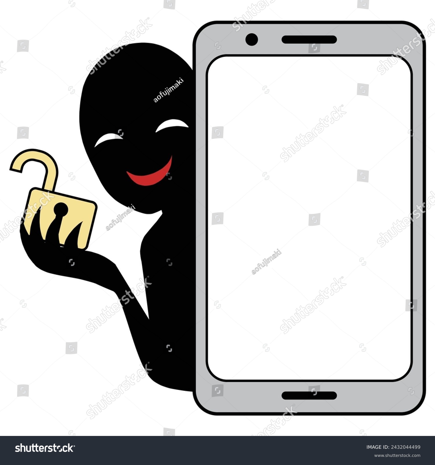 SVG of Materials for images of unsecured smartphones and bad guys svg