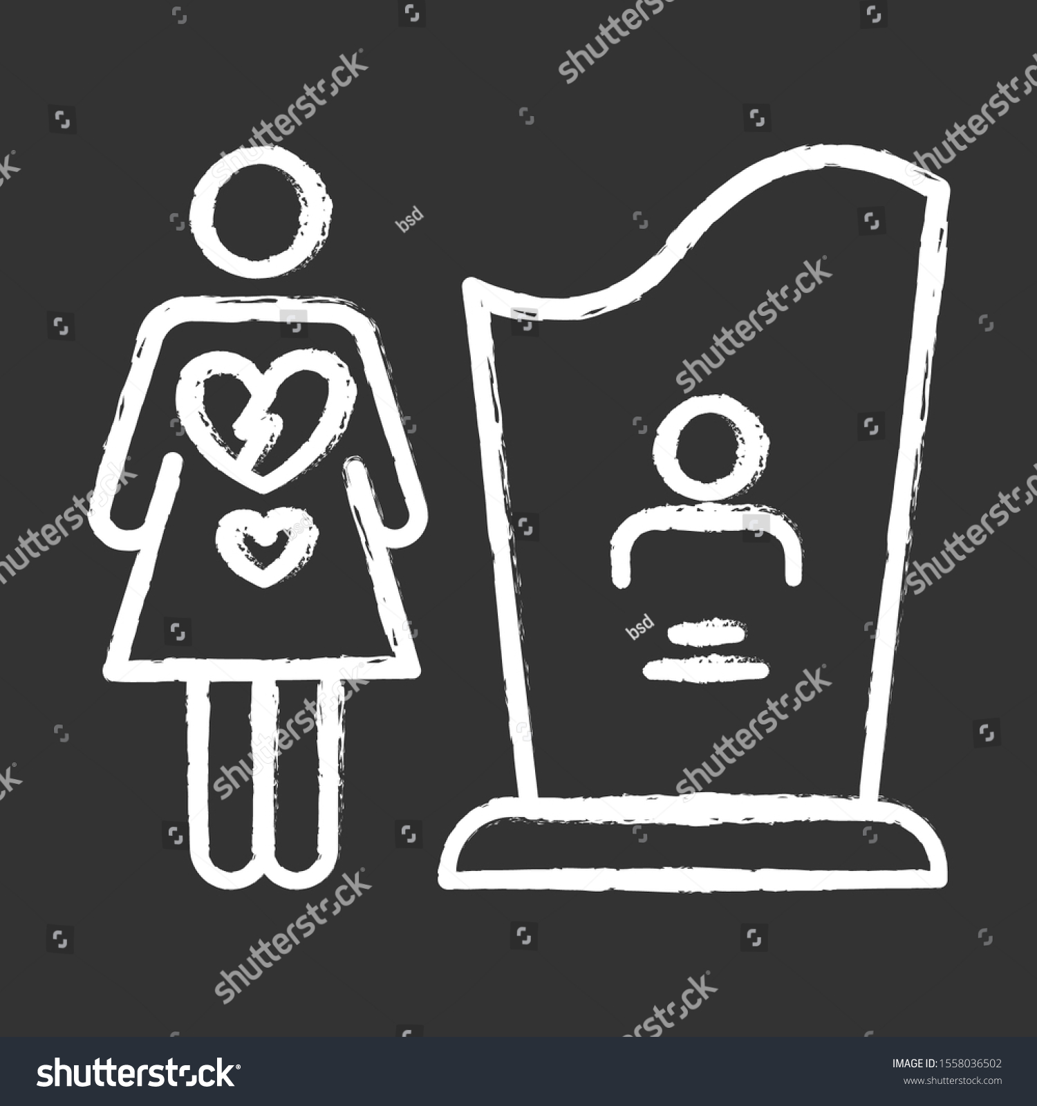 Maternal Mortality Chalk Icon Woman Grieving Stock Vector Royalty Free