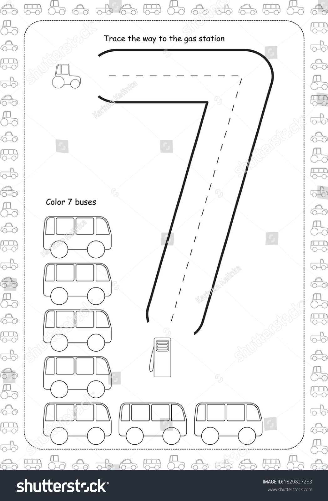 Math Logic Worksheets Kids Number Recognition Stock Vector (Royalty ...