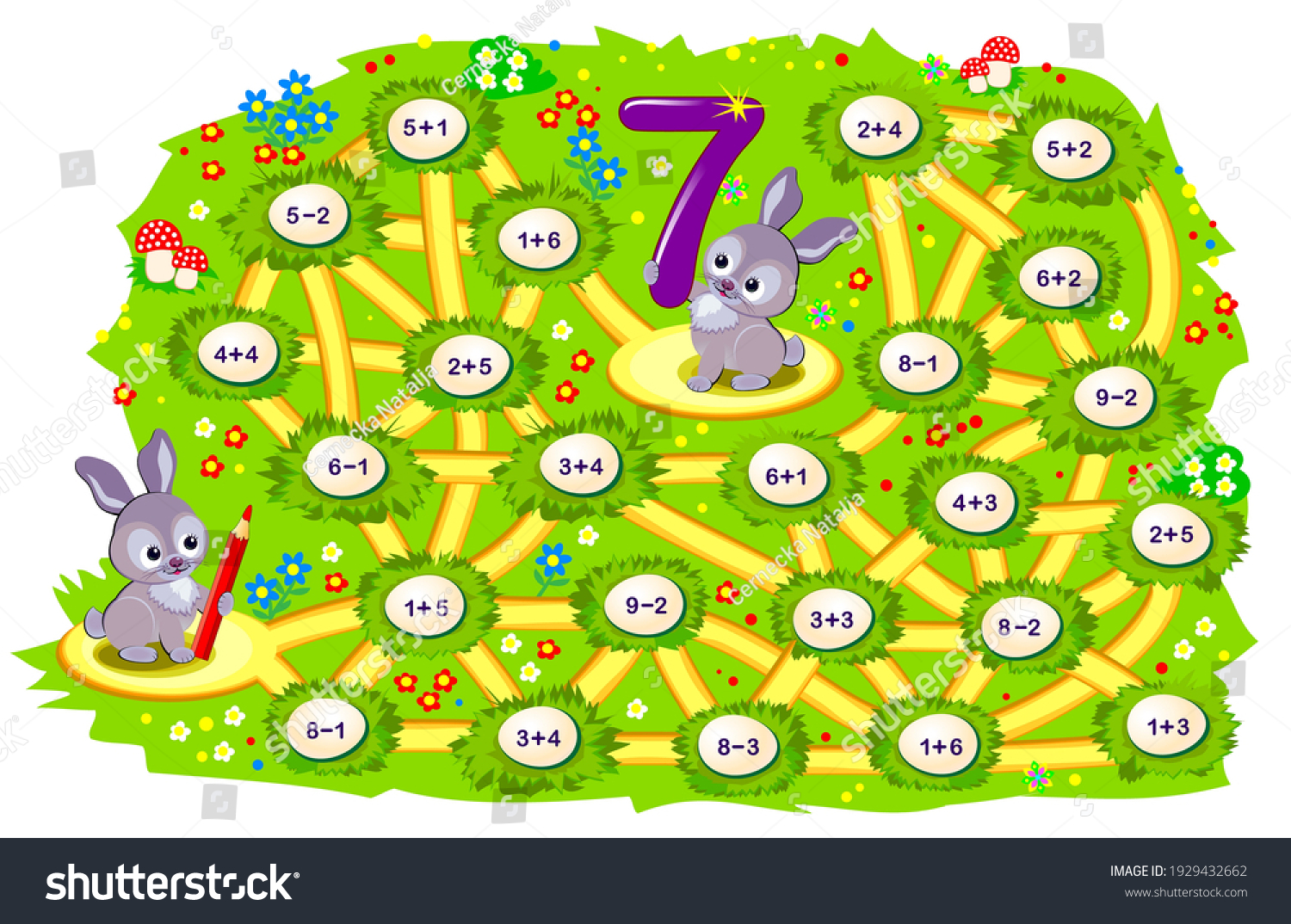 math-education-children-logic-puzzle-game-stock-vector-royalty-free