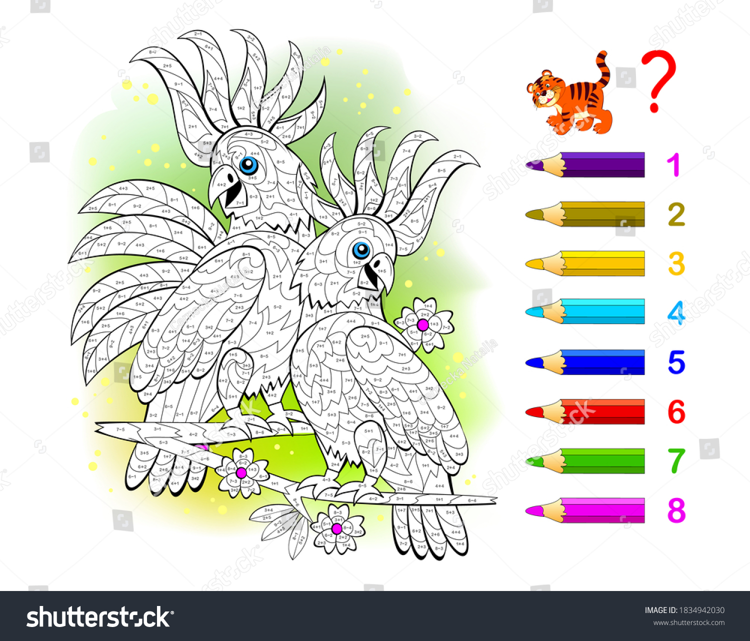 Download Math Education Little Children Coloring Book Stock Vector Royalty Free 1834942030