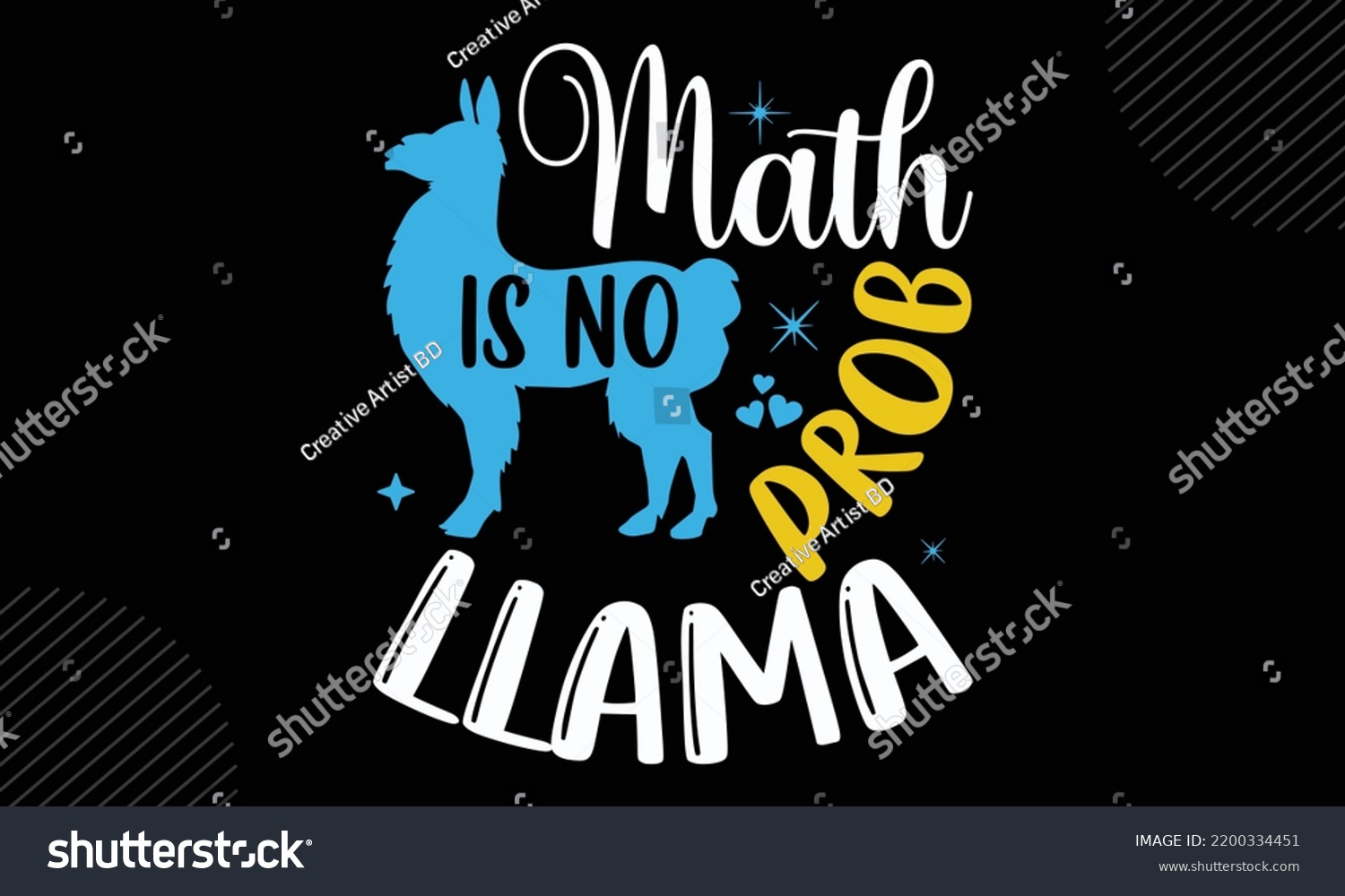 SVG of Math Is No Prob-Llama 
- Llama T shirt Design, Modern calligraphy, Cut Files for Cricut Svg, Illustration for prints on bags, posters
 svg