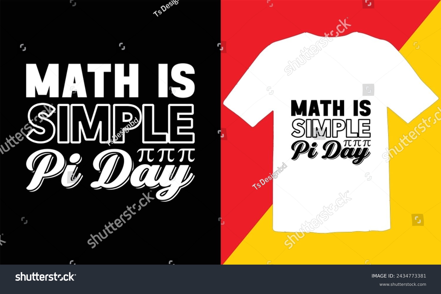 SVG of Math Is Simple Pi Day Typography T shirt Design,Pi day design ready for print,Pi day quote,pi day typography  vector t-shirt svg