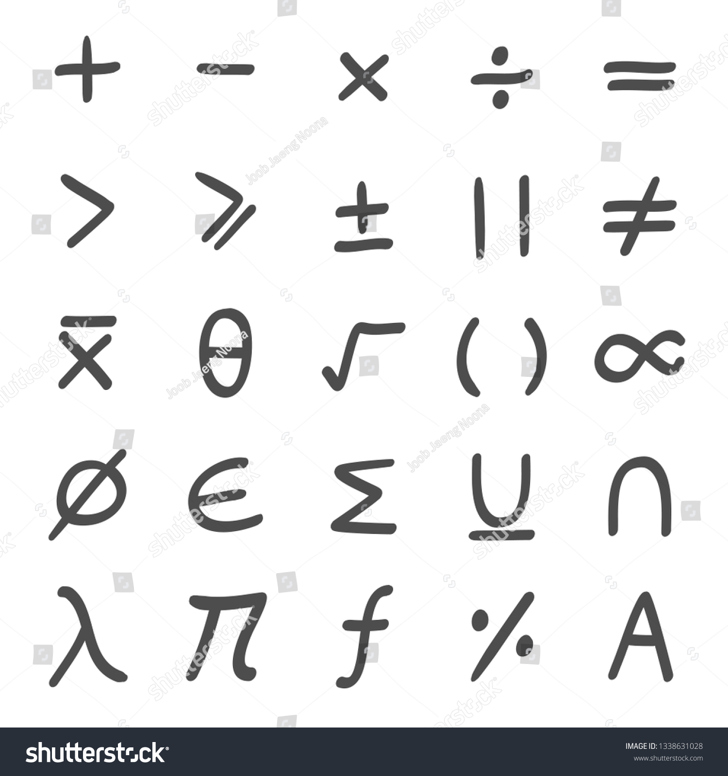 SVG of Math, mathematical Symbols hand drawn set svg