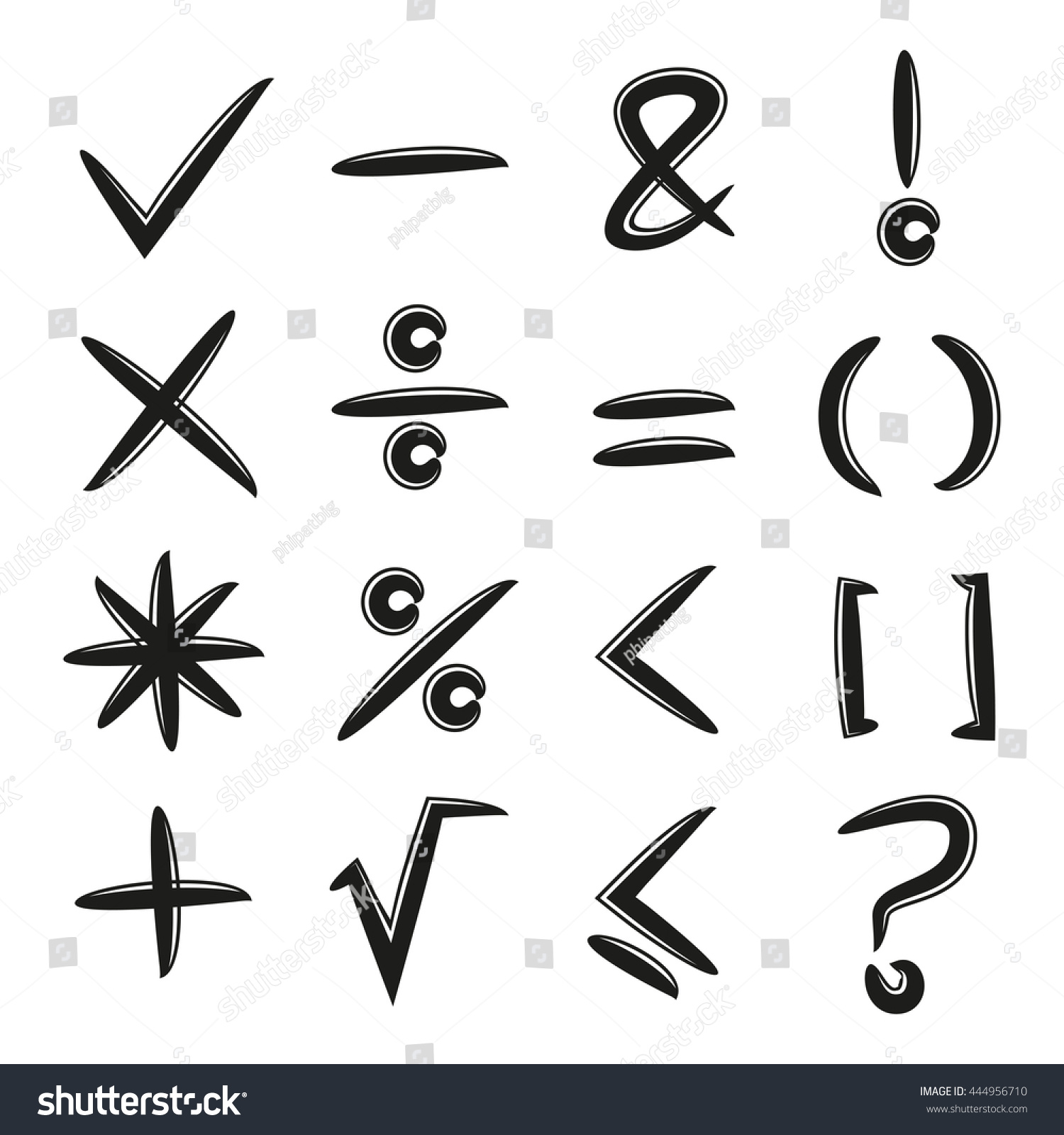 Math Signs Check Mark Stock Vector (Royalty Free) 444956710