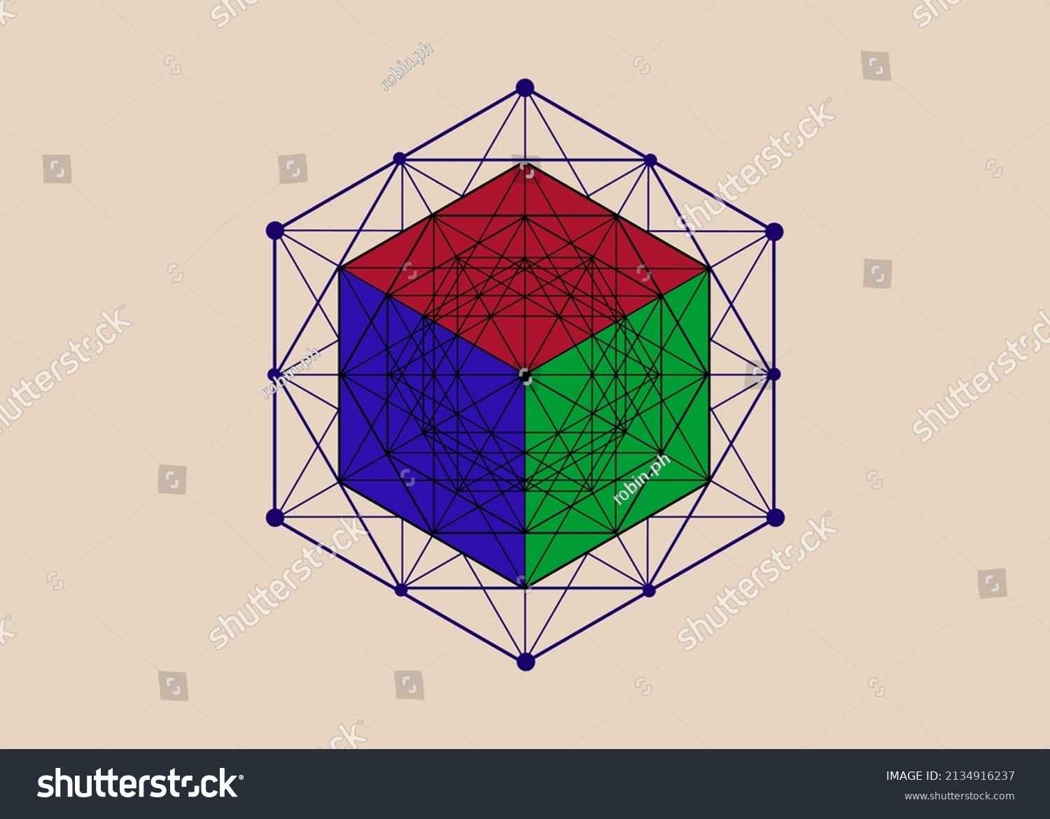 Mathematical 3d Solid Cube Hexagonal Mandala Stock Vector Royalty Free