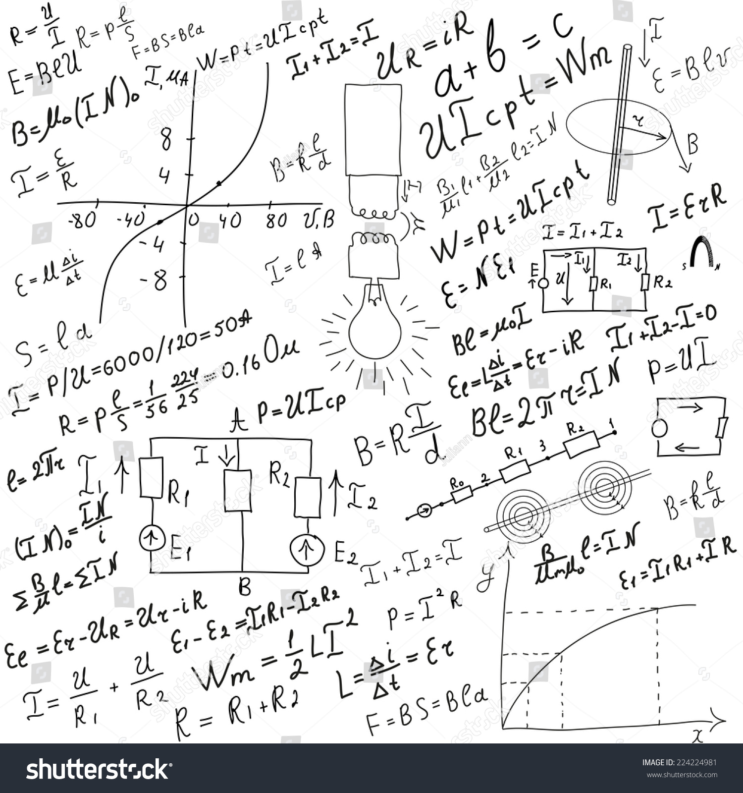 Mathematical Equations Formulas Vector Illustration Stock Vector Royalty Free