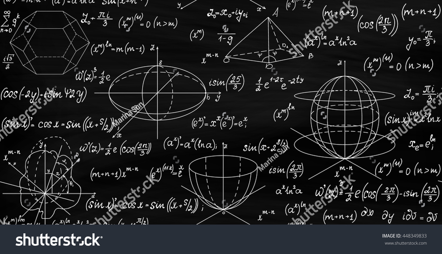 Mathematical Vector Seamless Endless Texture Formulas Stock Vector ...