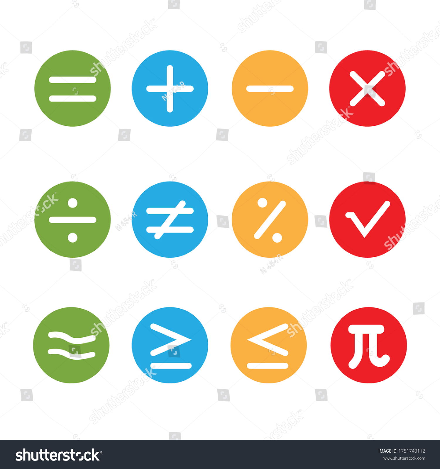 Maths Symbols Icons Vector Illustration Stock Vector (Royalty Free ...