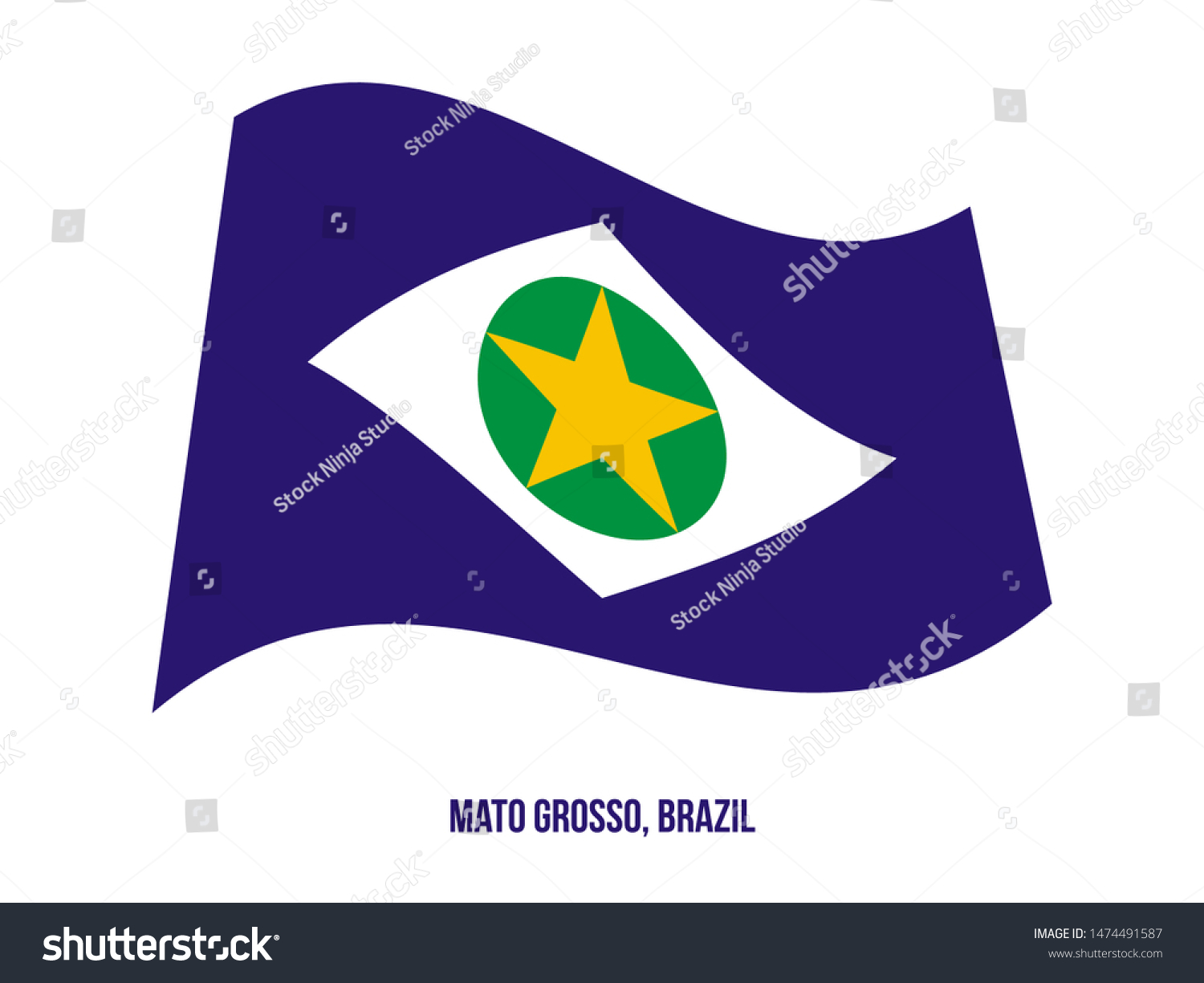 Mato Grosso Flag Waving Vector Illustration Stock Vector Royalty Free 1474491587 Shutterstock