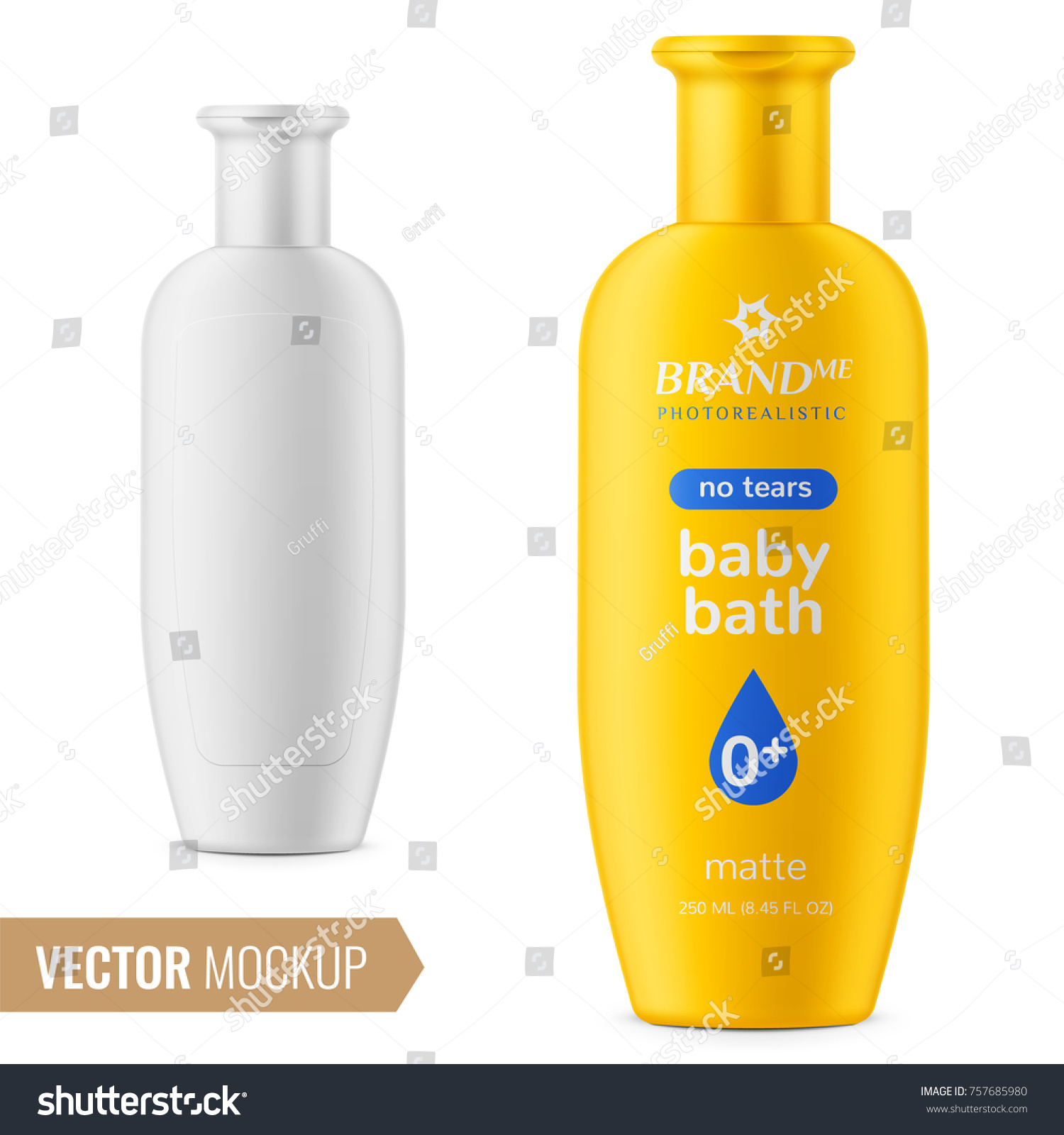 Download Matte Plastic Bottle Baby Shampoo Shower Stock Vector Royalty Free 757685980