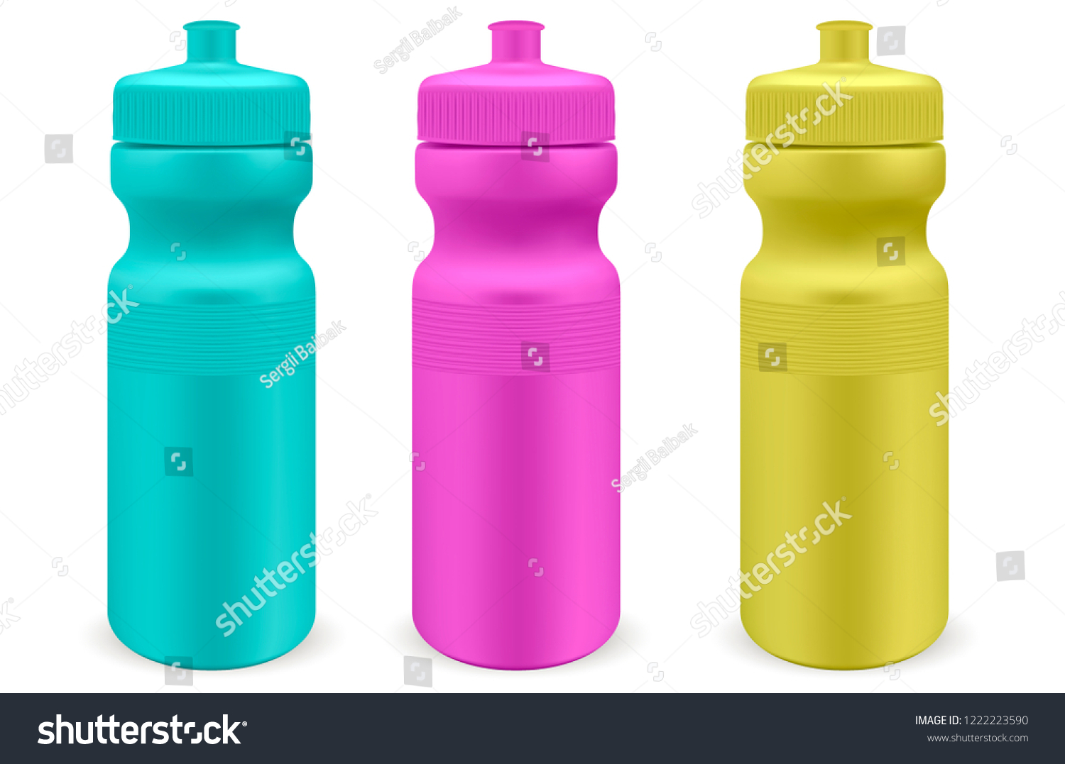 Download Matte Plastic Water Sports Bottles Set Stock Vector Royalty Free 1222223590