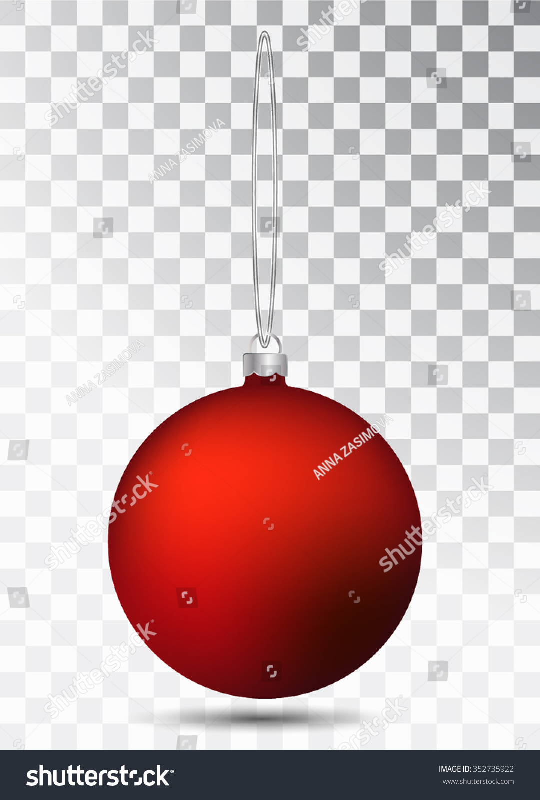 Matte Red Christmas Ball Isolated On Stock Vector 352735922 - Shutterstock