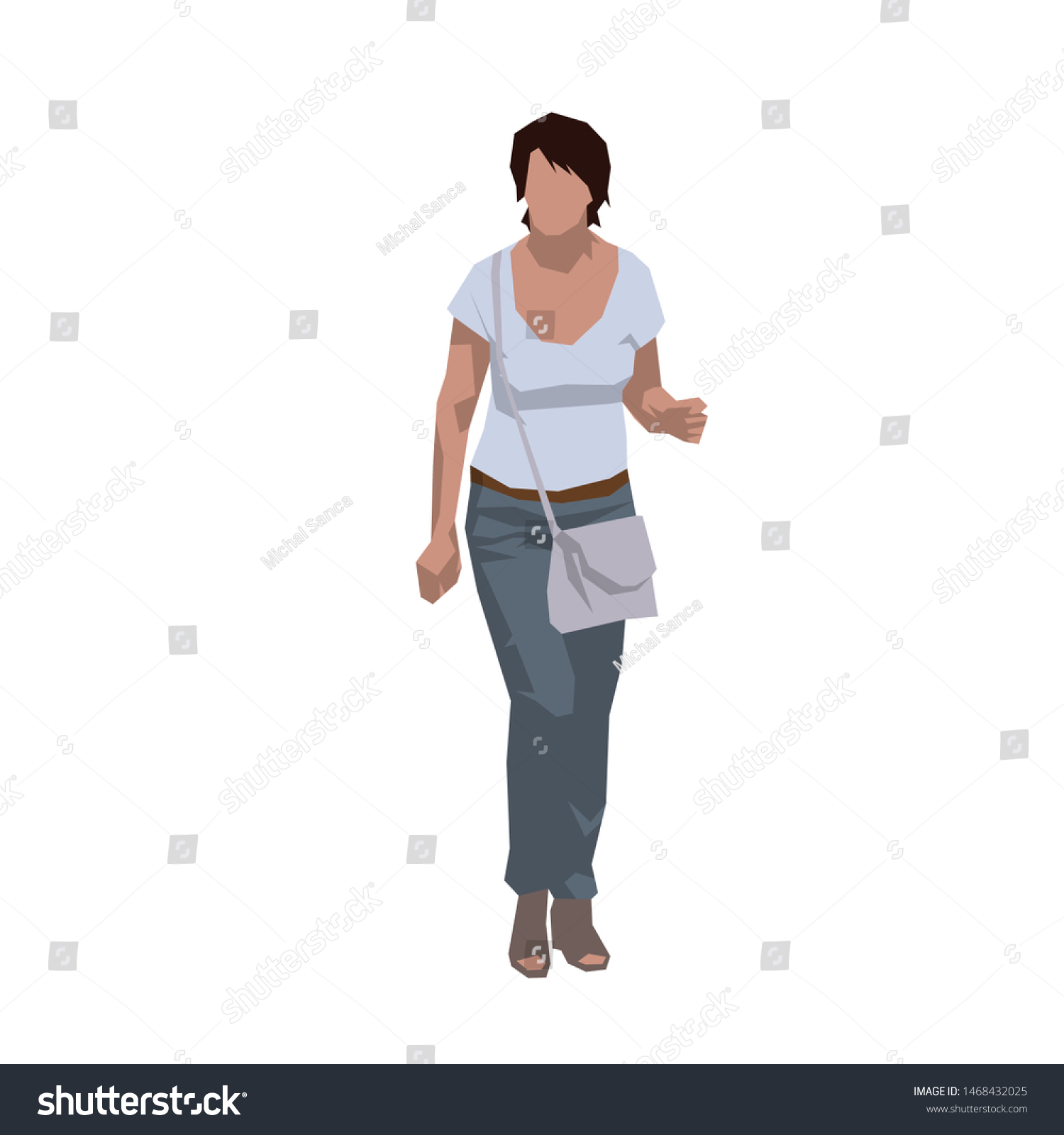 Mature Woman Walking Isolated Flat Design Stock Vector Royalty Free Shutterstock