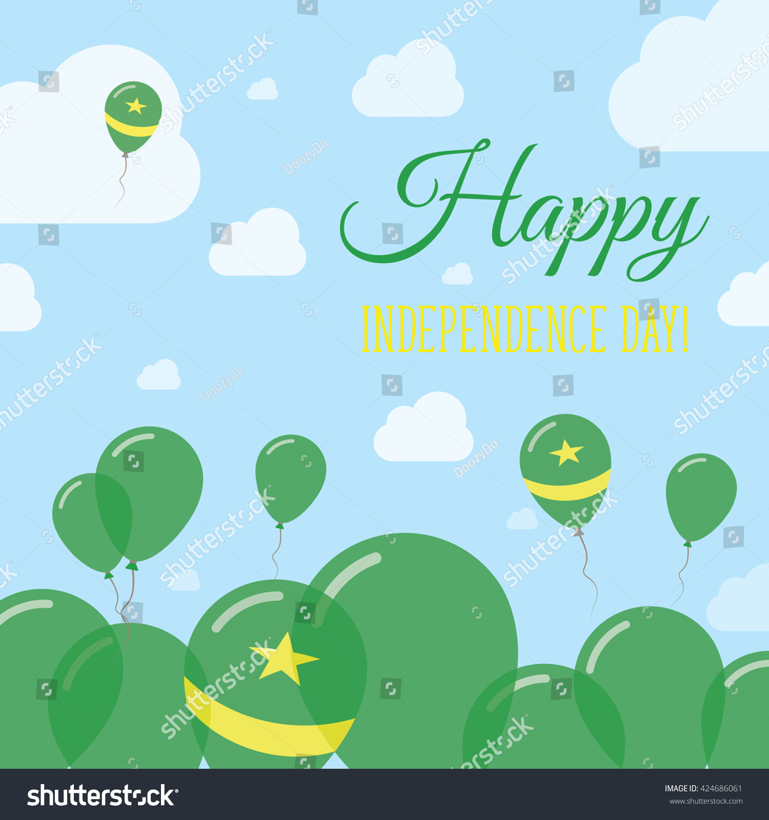 Mauritania Independence Day Flat Patriotic Design Stock Vector Royalty