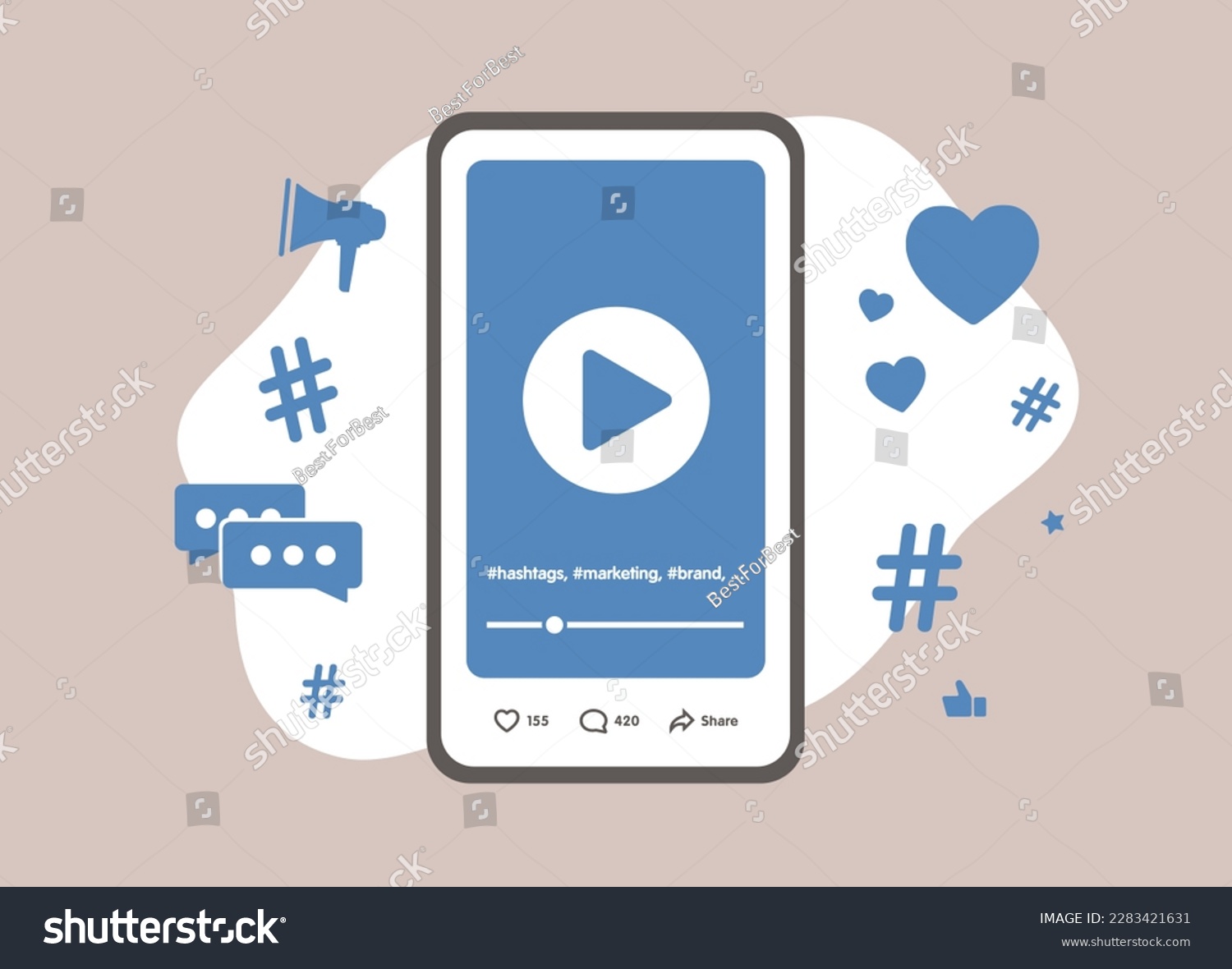 SVG of Maximize social media impact with hashtag marketing. Optimize brand outreach and attract target audience using popular and niche-specific hashtags. Hashtag marketing vector illustration concept. svg