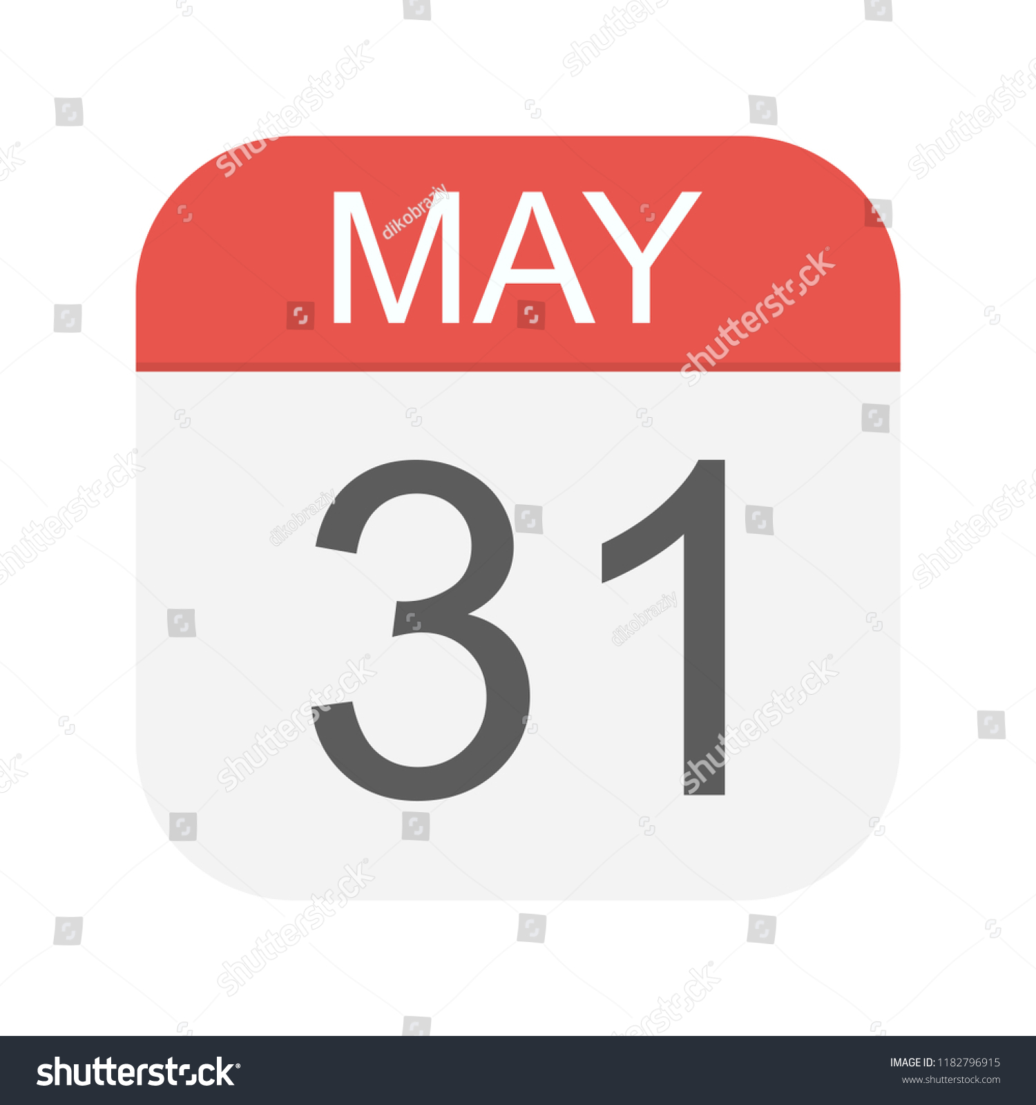 May 31 Calendar Icon Vector Illustration Stock Vector (Royalty Free