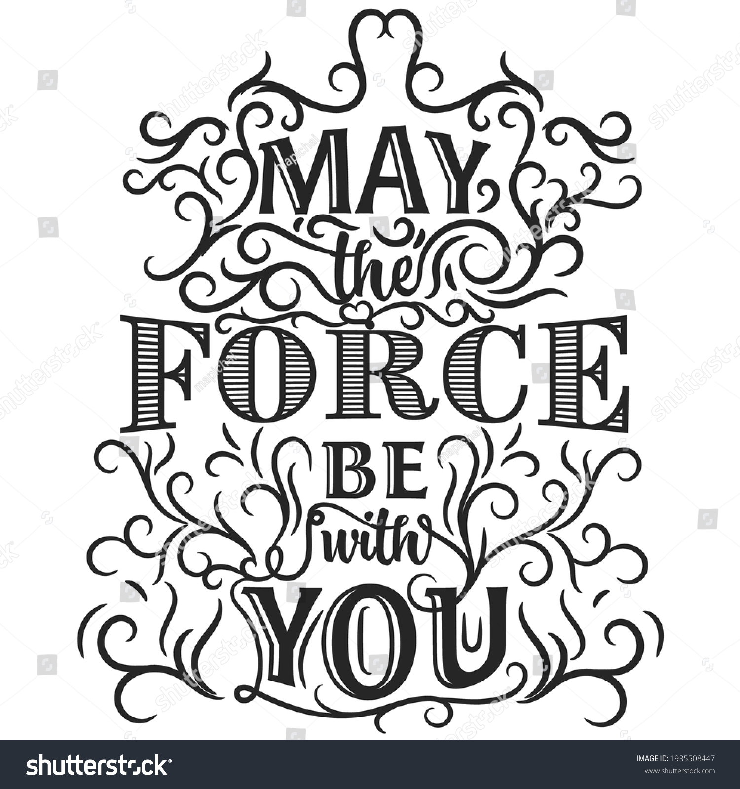 May Force Be You Art Pattern Stock Vector (Royalty Free) 1935508447 ...