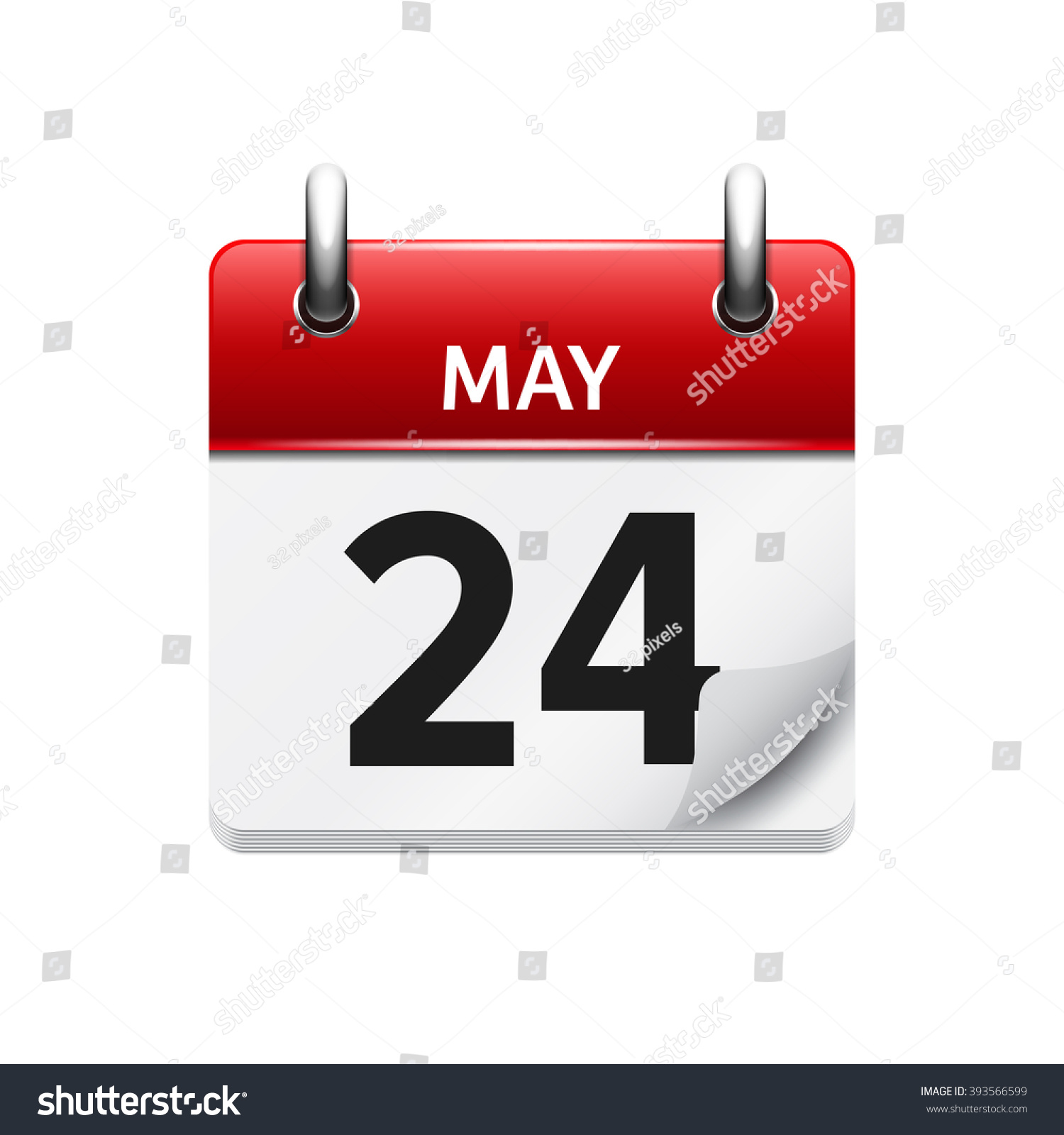 May 24 Vector Flat Daily Calendar Stock Vector (Royalty Free) 393566599