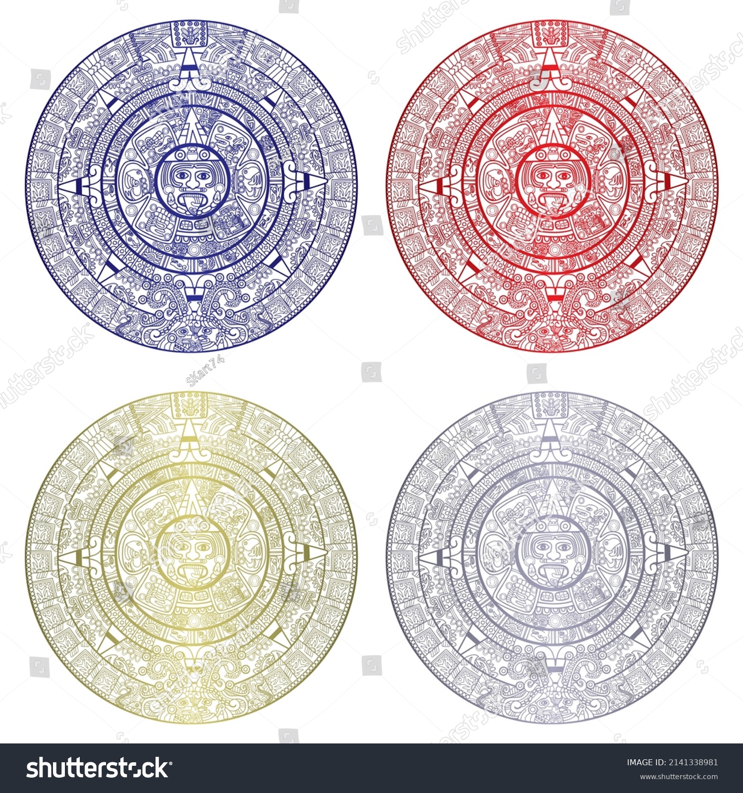 Mayan Calendar Vector Illustration Mayan Calendar Stock Vector (Royalty ...