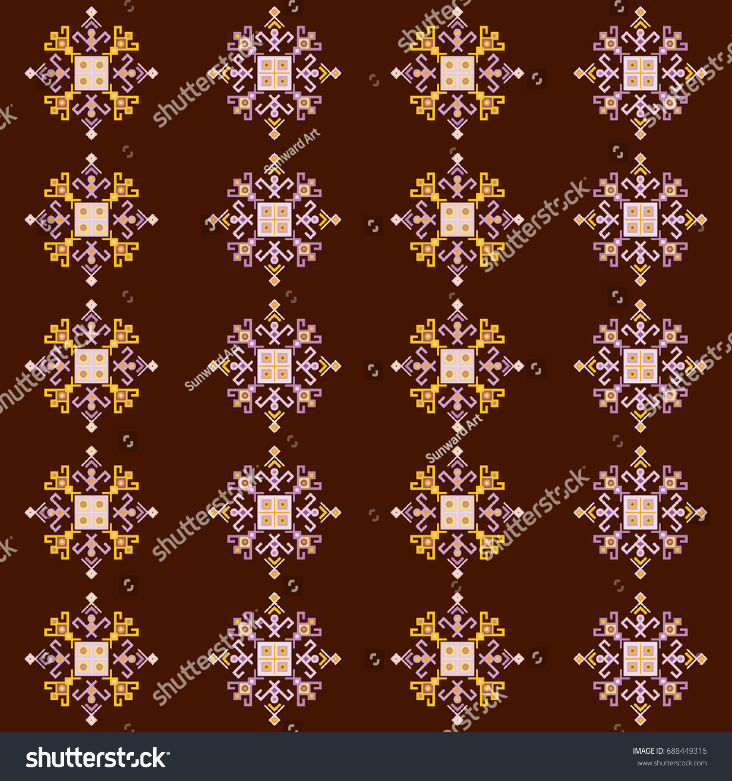 Mayan Fabric Geometric Decorative Navajo Print Stock Vector