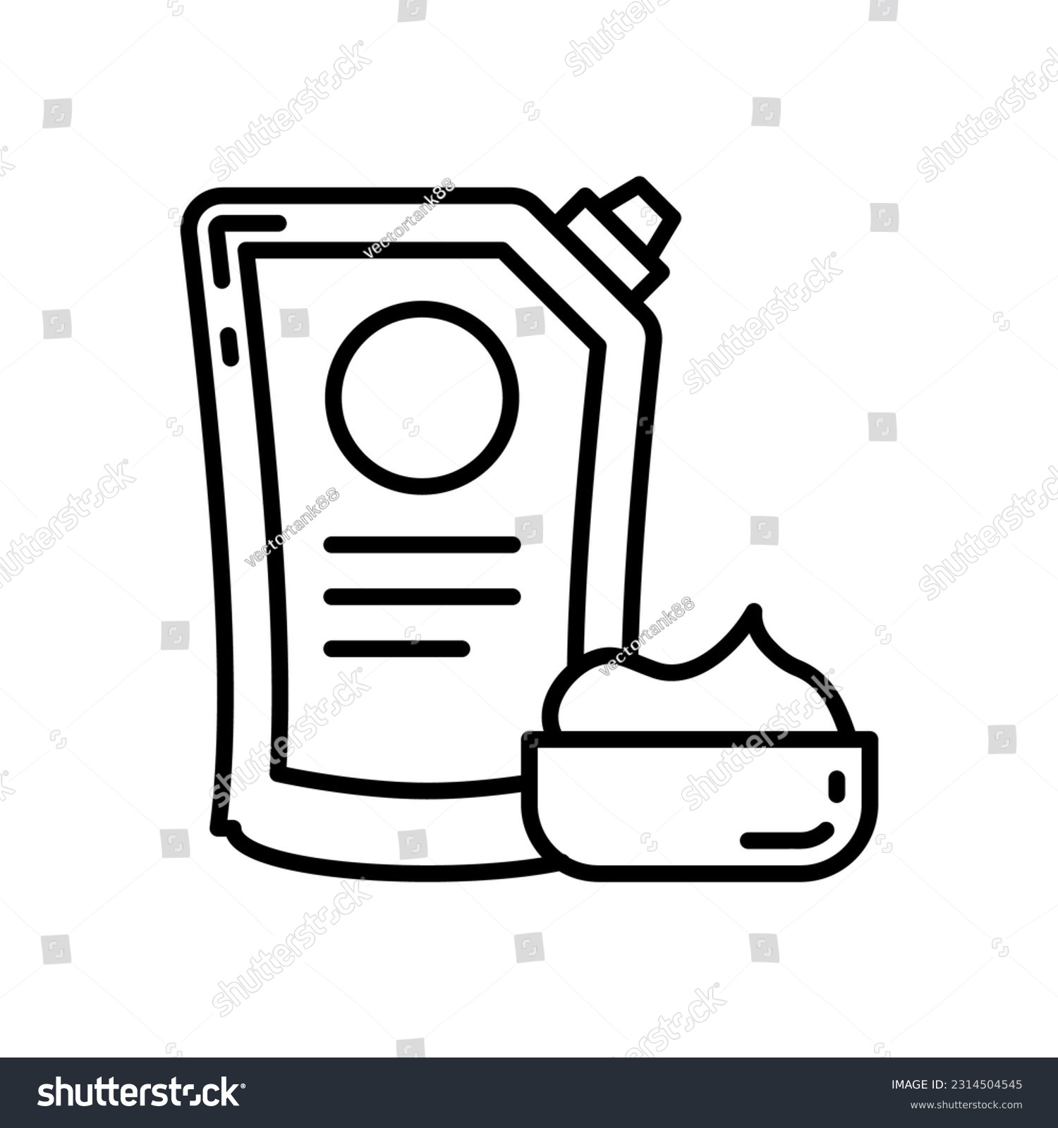 black and white sauce container and bowl clip art preview