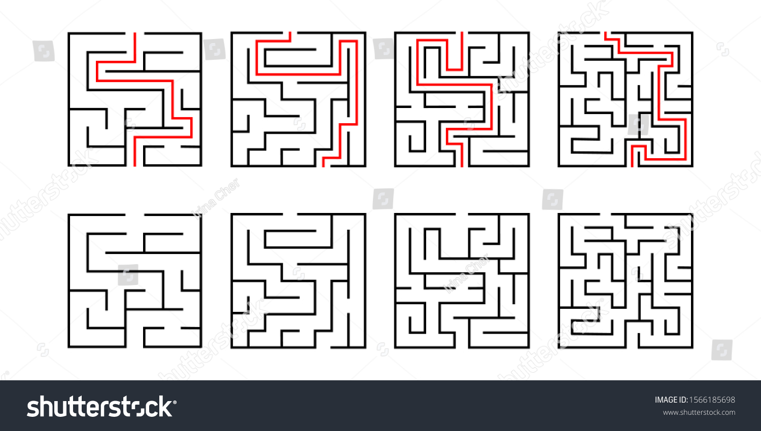 Maze Education Logic Game Labyrinth Kids Stock Vector (Royalty Free ...