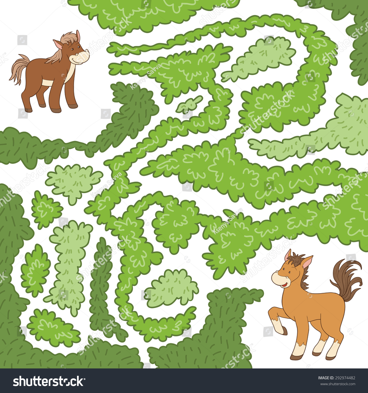 SVG of Maze game: help the little horse to find the way to my mother svg