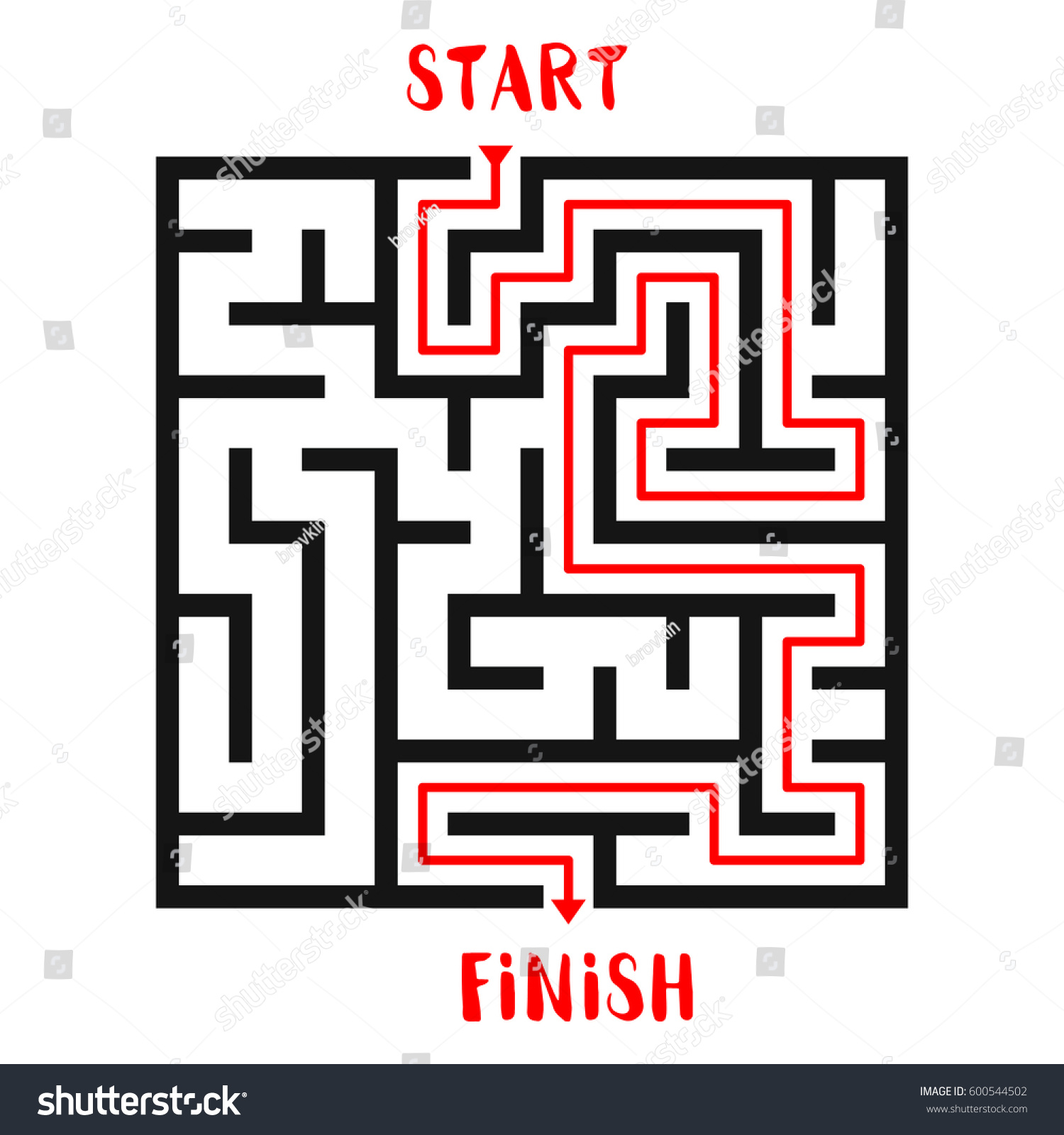 Maze Game Solution Background Labyrinth Entry Stock Vector (Royalty ...