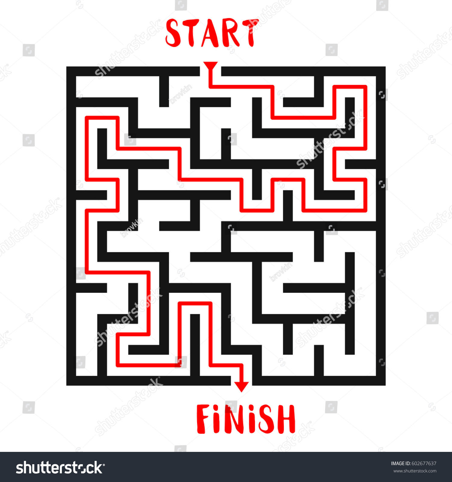 Maze Game Solution Background Labyrinth Entry Stock Vector (Royalty ...
