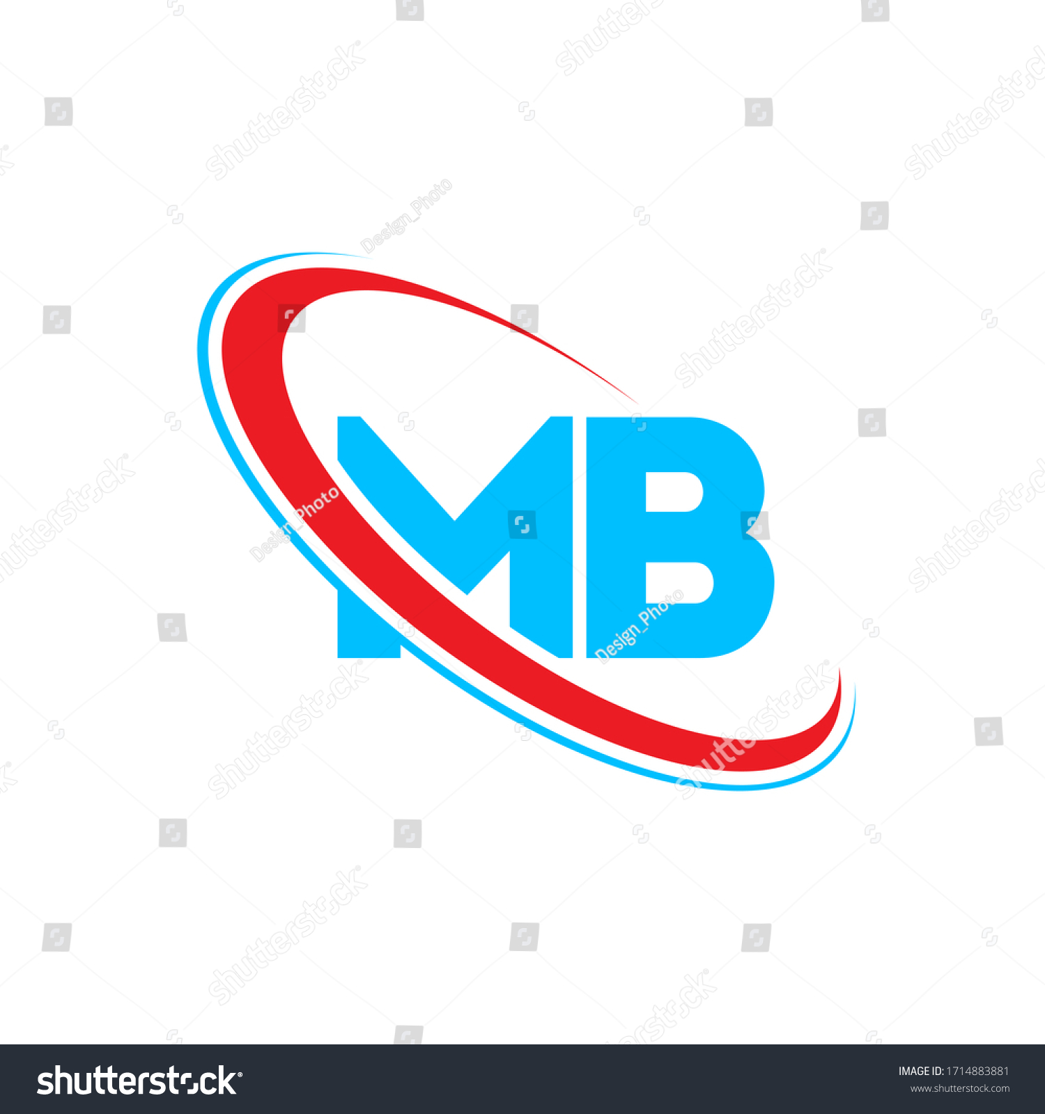 Mb M B Letter Logo Design Stock Vector (Royalty Free) 1714883881 ...