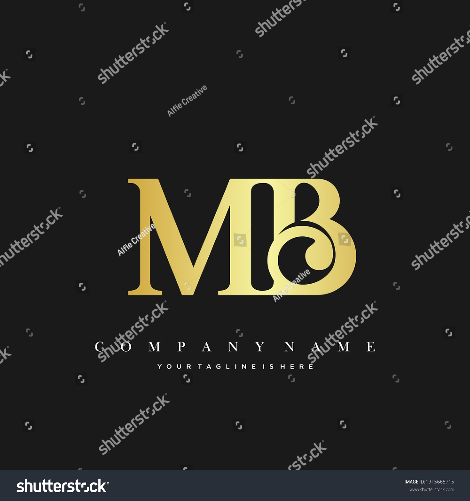 Mb Minimal Luxury Initial Logo Vector Stock Vector (Royalty Free ...