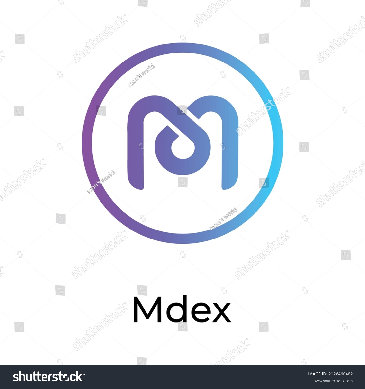 SVG of Mdex Cryptocurrency token icon. MDX token symbol. Cryptocurrency vector icon. Flat Vector illustration - Vector svg
