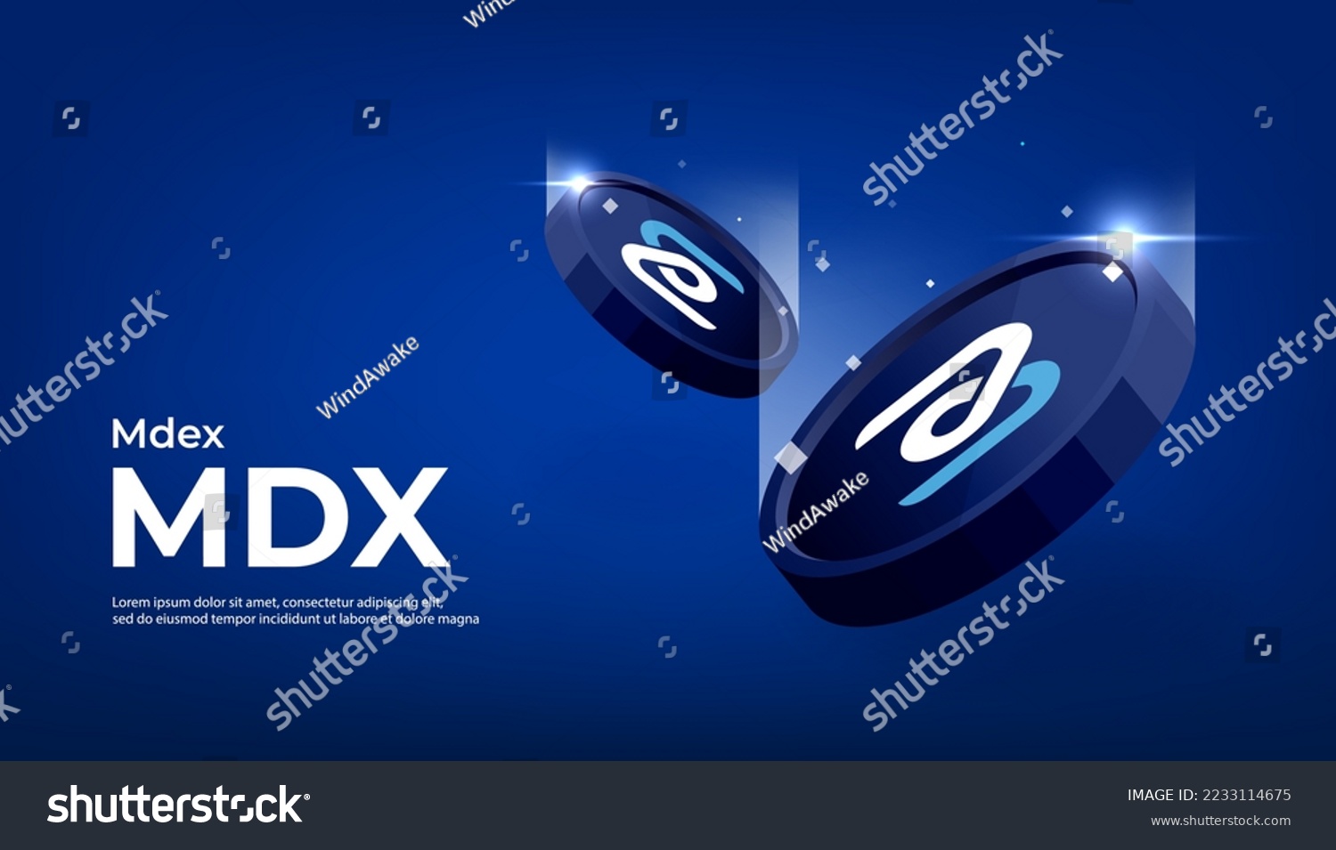 SVG of Mdex (MDX) coin cryptocurrency concept banner. svg