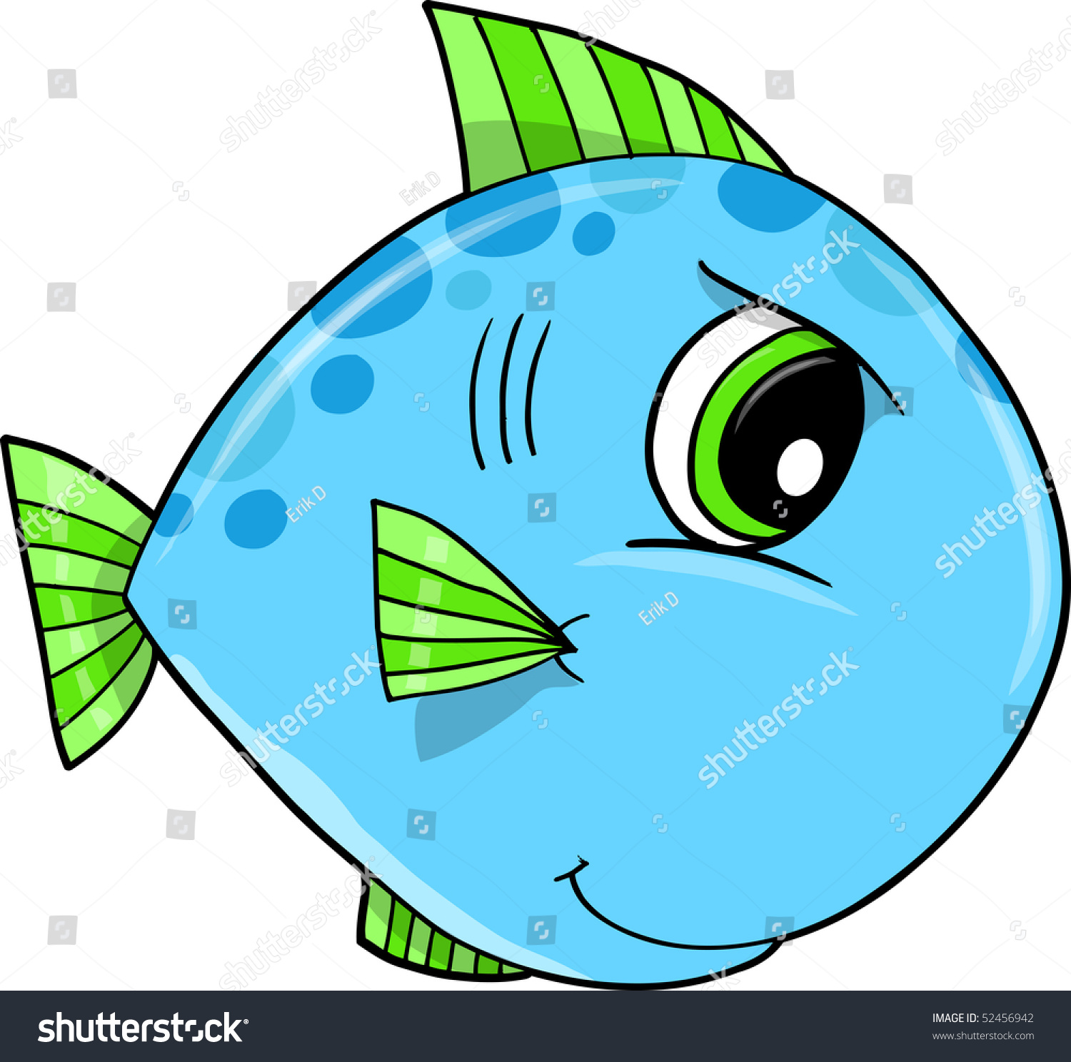 mean tough fish vector