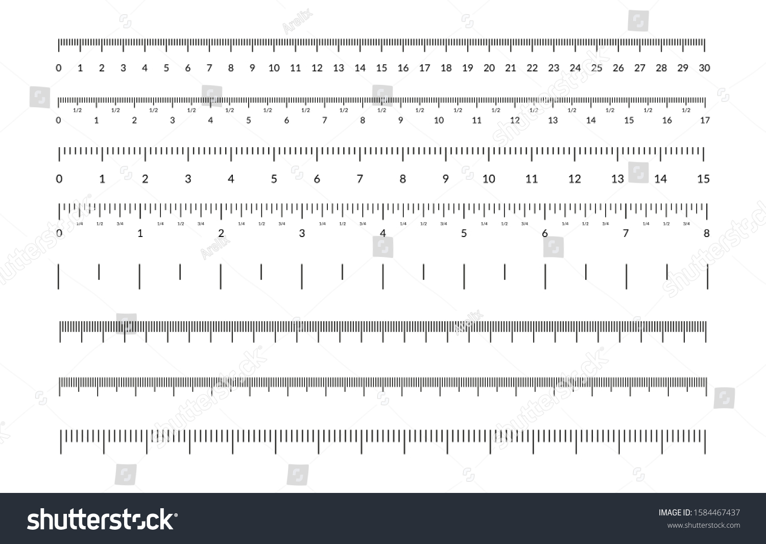 Measuring Tape Scale Set Vector Measurable Stock Vector (Royalty Free ...