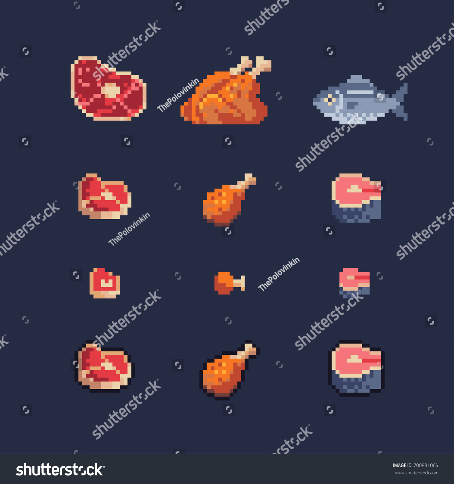 Meat Pixel Stock Vectors, Images & Vector Art | Shutterstock