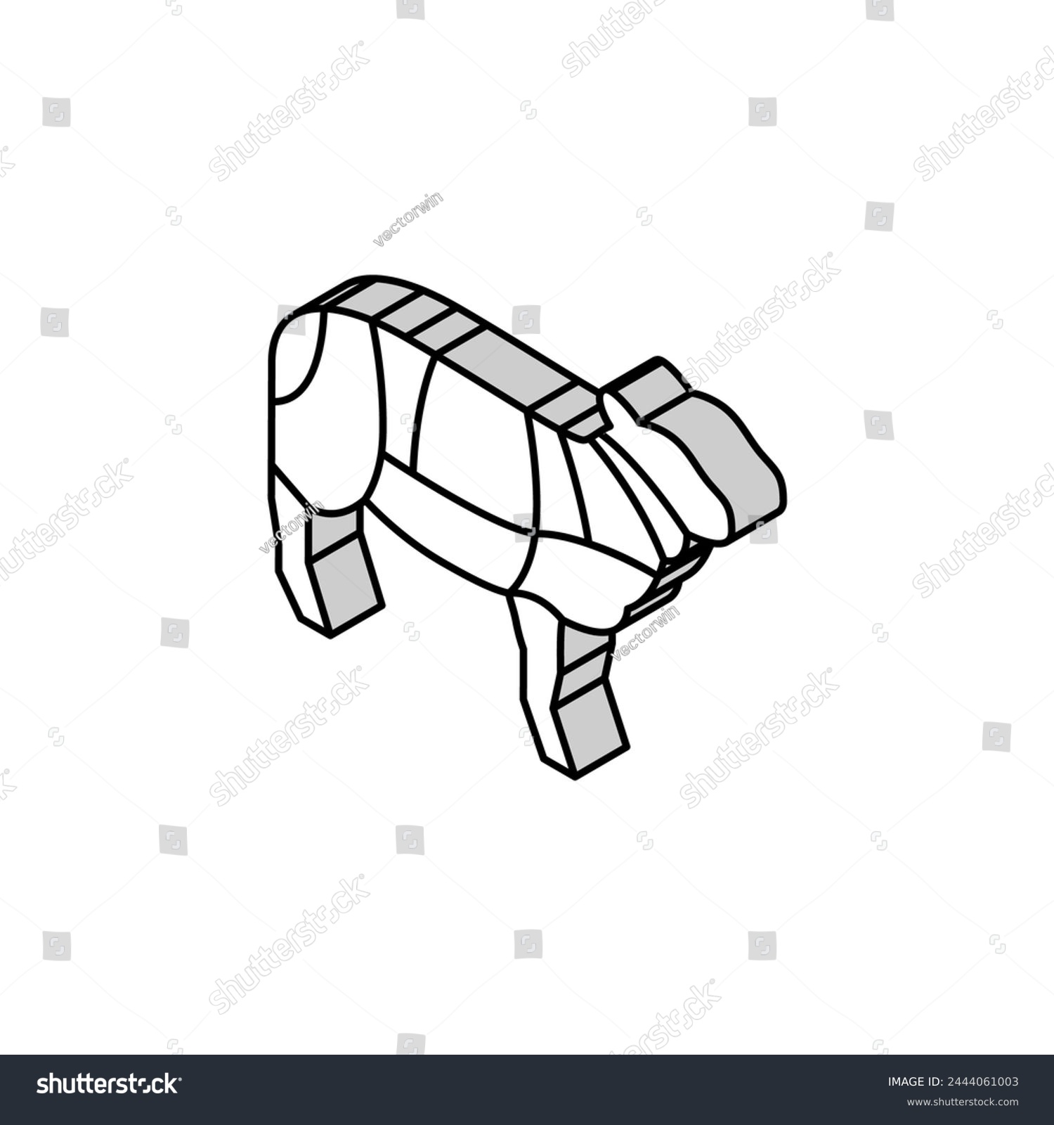 SVG of meat sheep isometric icon vector. meat sheep sign. isolated symbol illustration svg