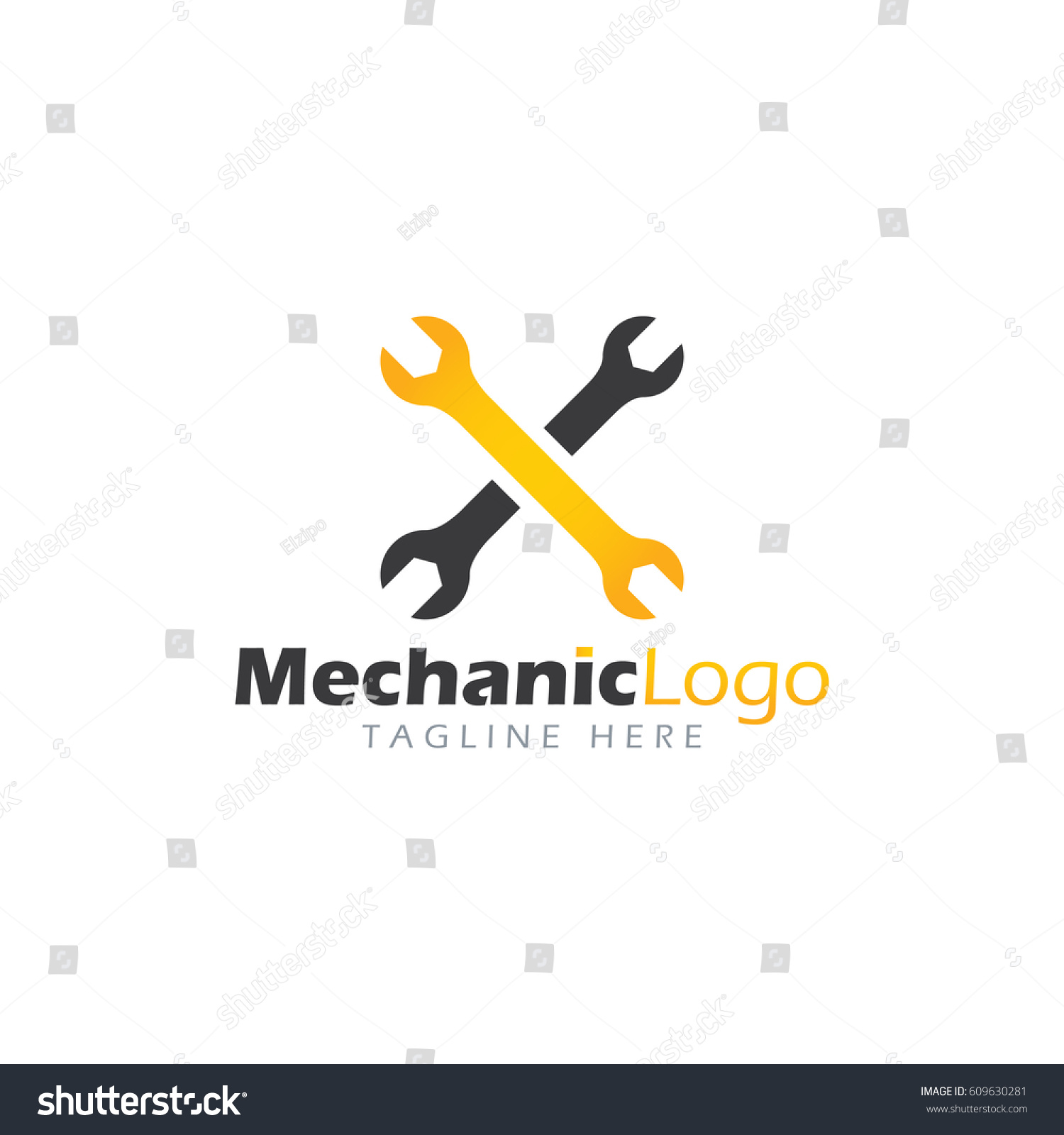 Mechanic Logo Design Template Stock Vector 609630281 - Shutterstock